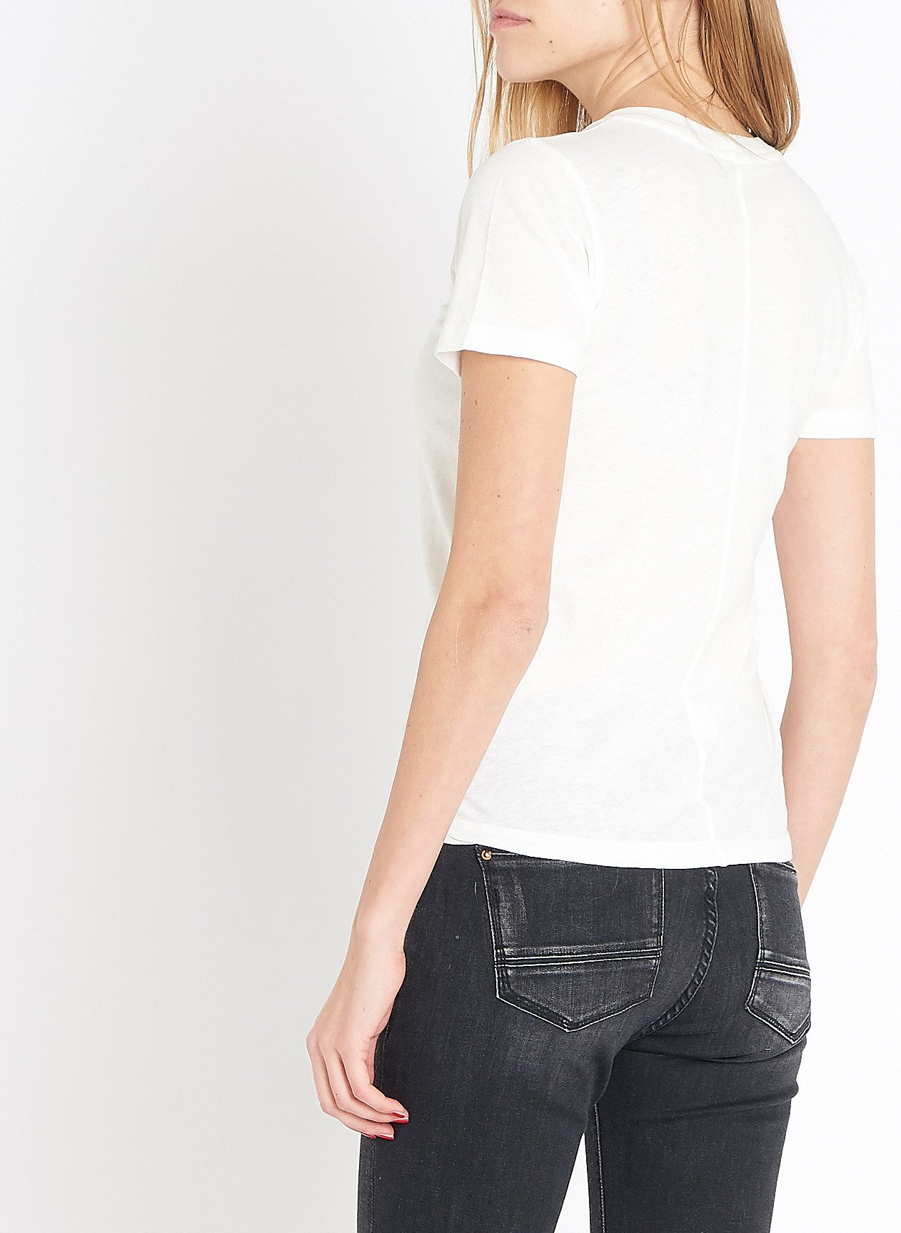 Tee-shirt col rond en coton Blanc