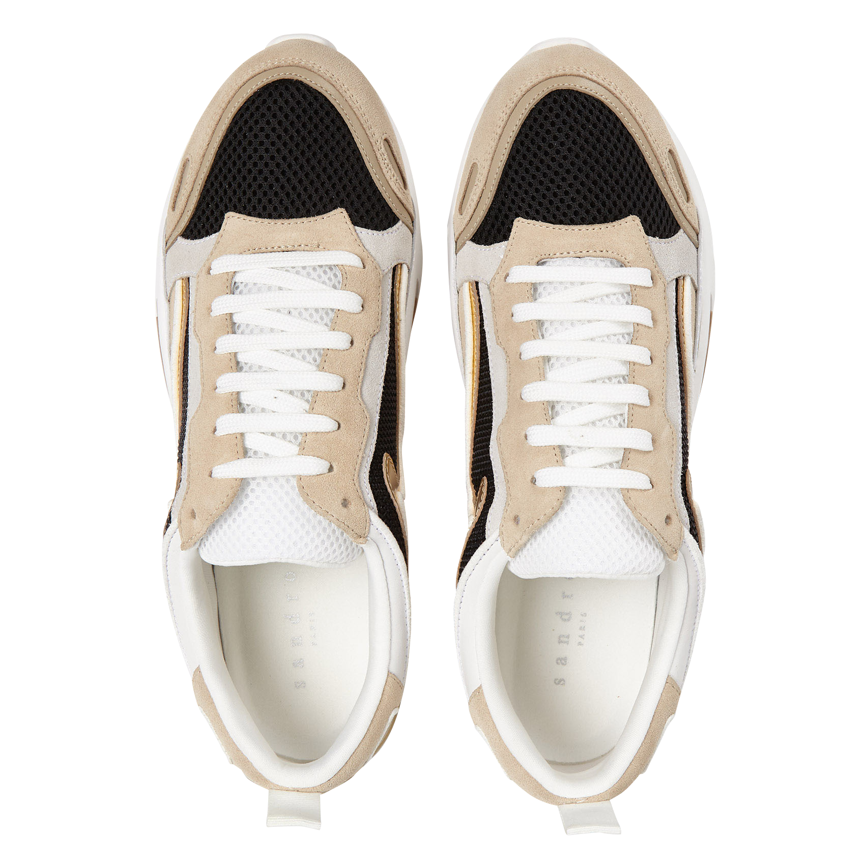 Baskets basses en mesh semelle à motif SANDRO Doré