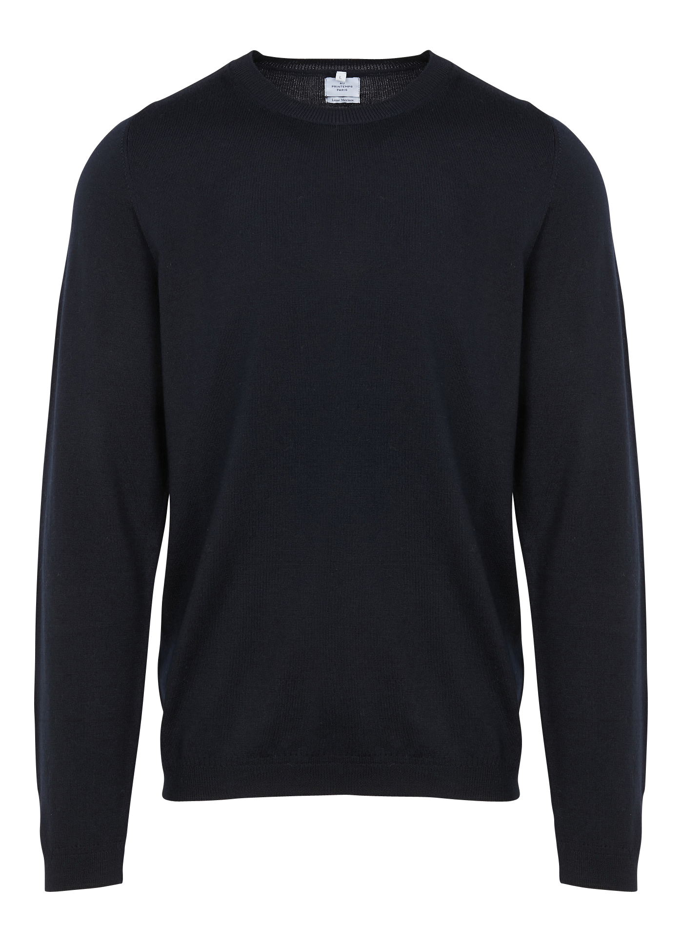 Regular-fit round-neck wool sweater AU PRINTEMPS PARIS Blue