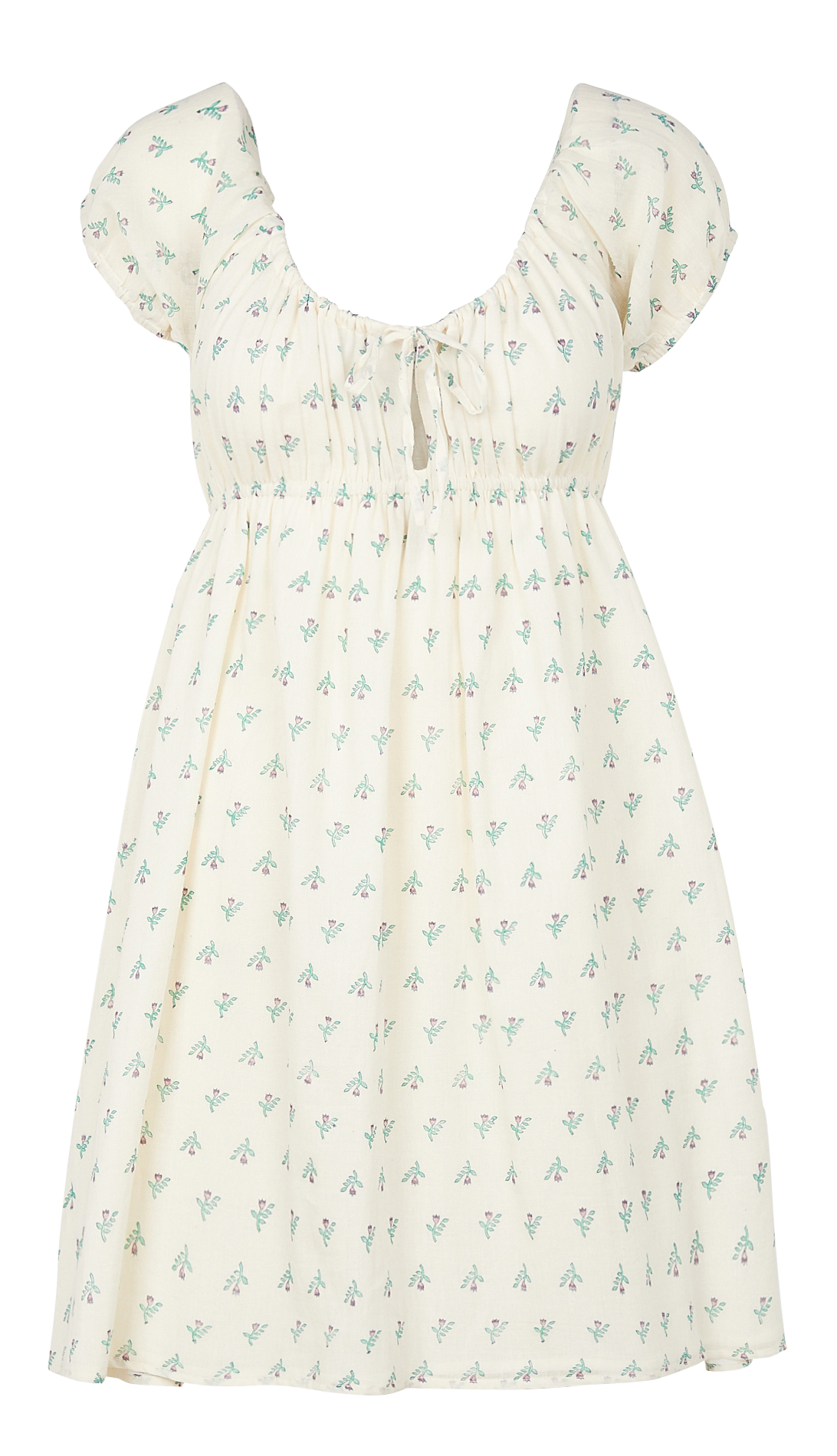 Short printed cotton dress EMILE ET IDA Beige