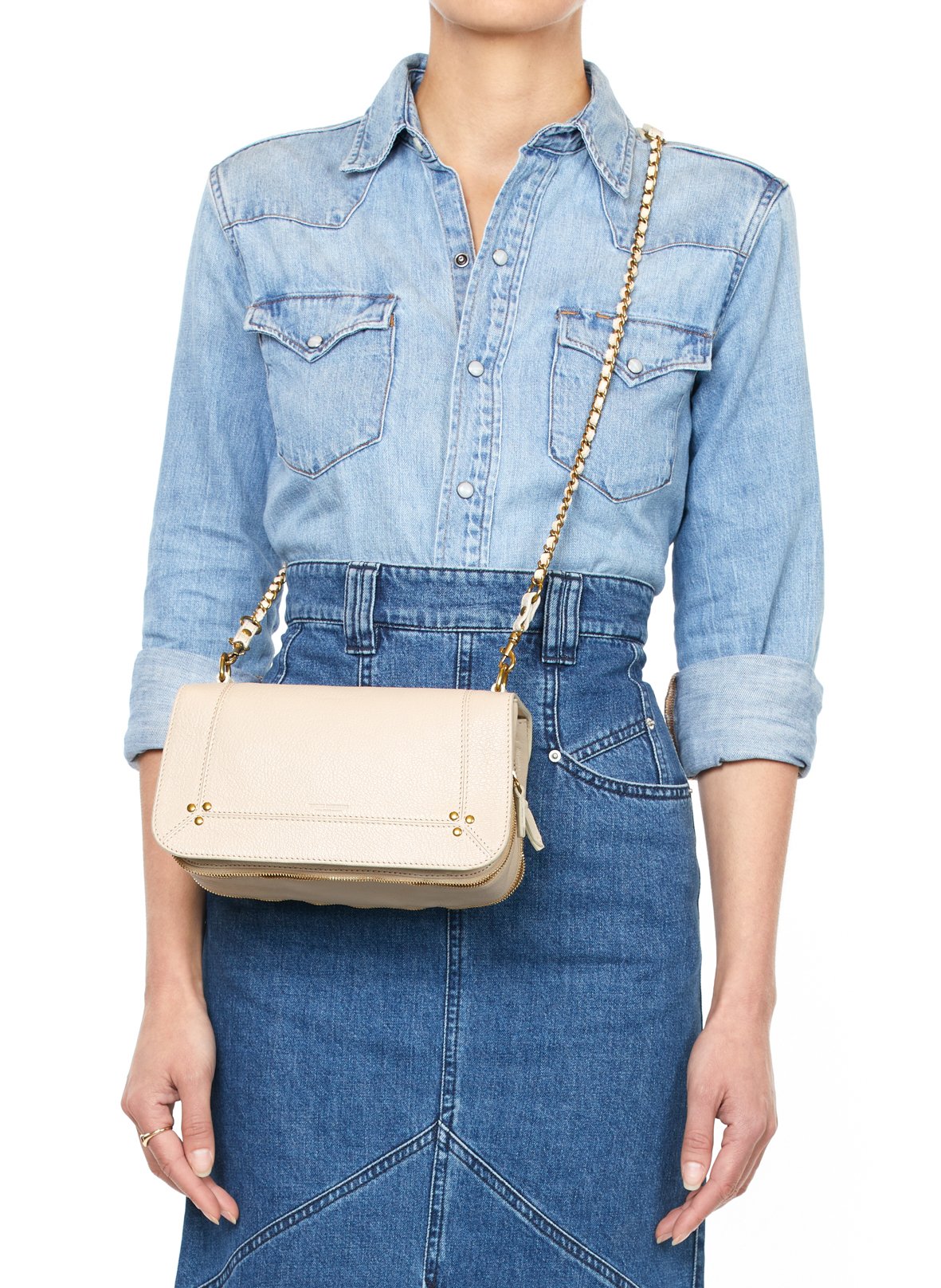 Leather shoulder bag JEROME DREYFUSS Beige