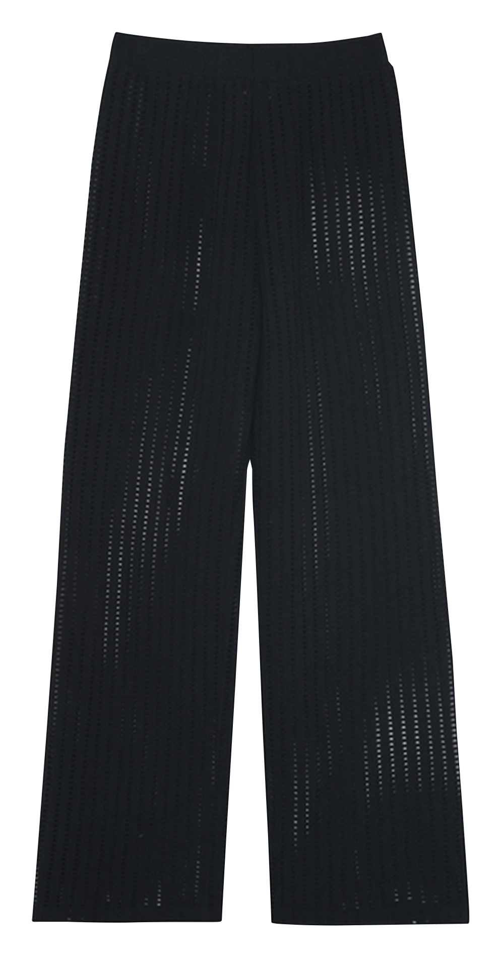 Flared cut openwork stretch cotton trousers GRACE ET MILA Black
