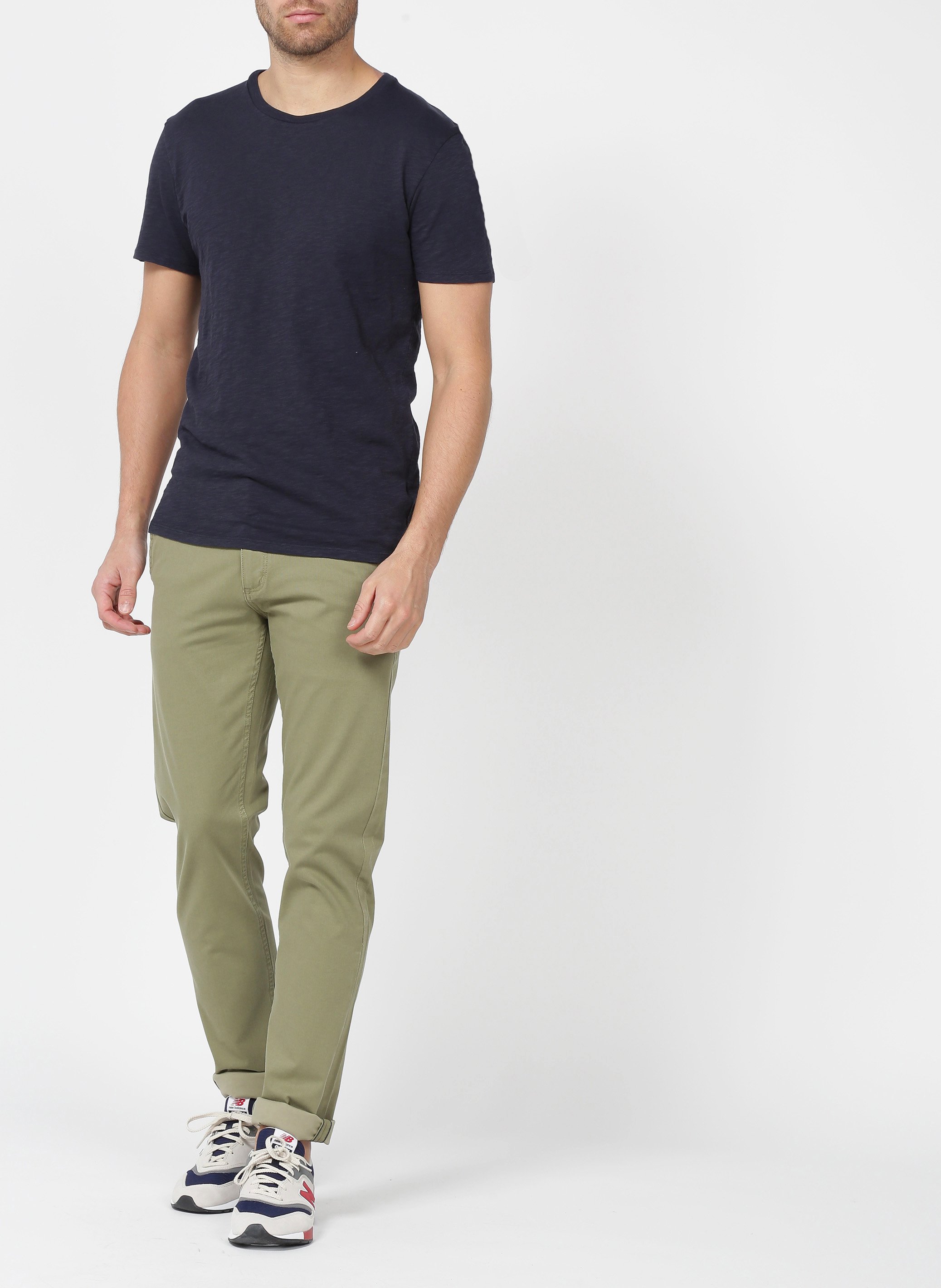 Tee-shirt regular-fit à col rond en coton AMERICAN VINTAGE Bleu