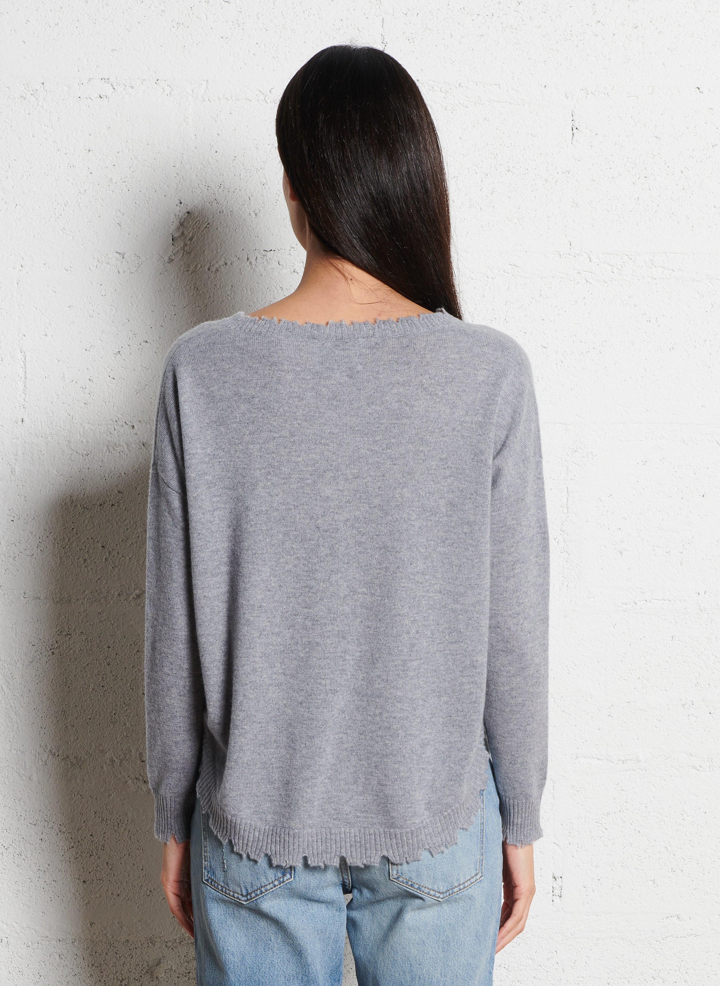 Oversized, gebreide trui van kasjmier KUJTEN Grijs