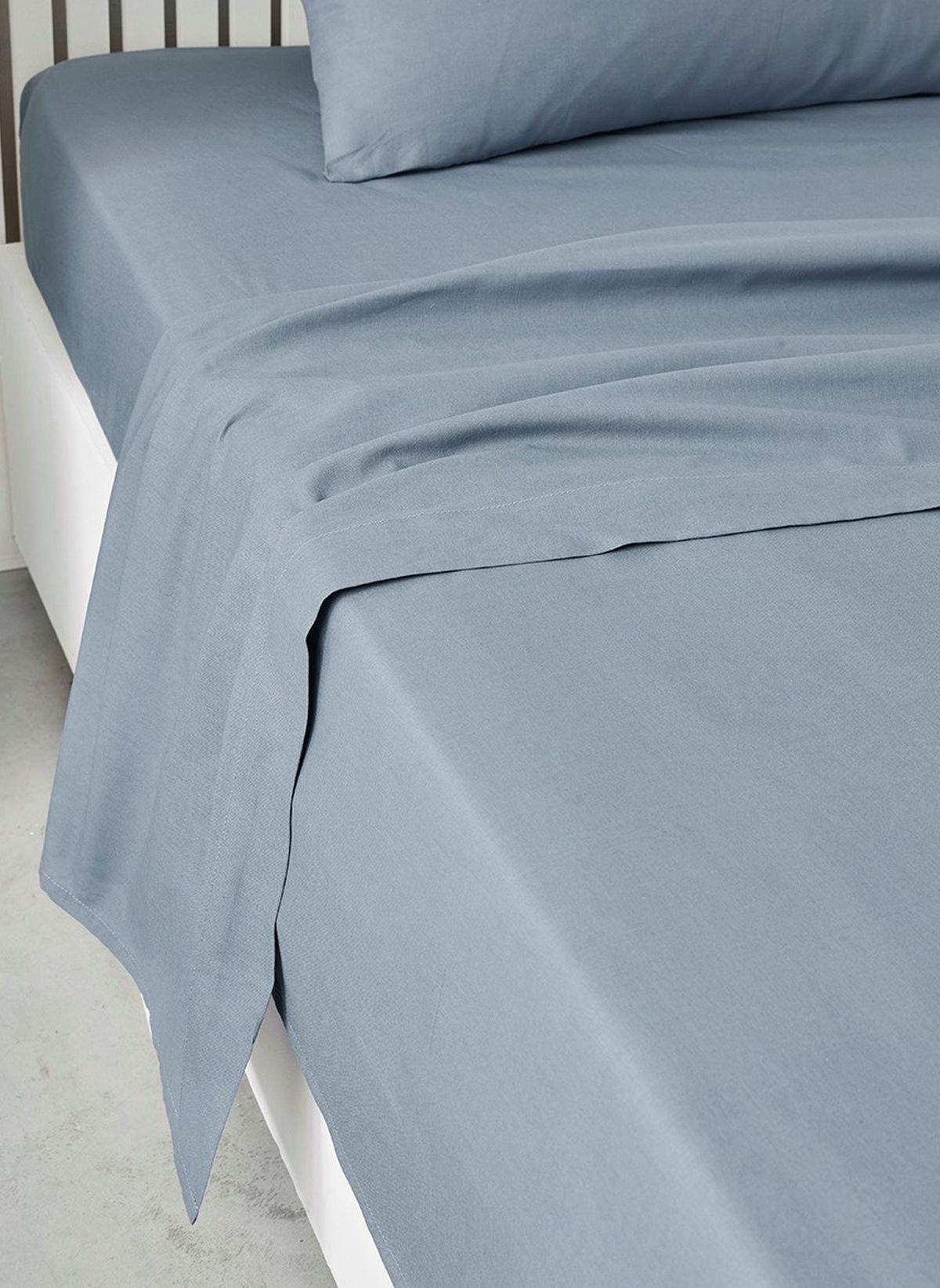 Flat sheet for bed in plain cotton TODAY LINGE DE MAISON Blue