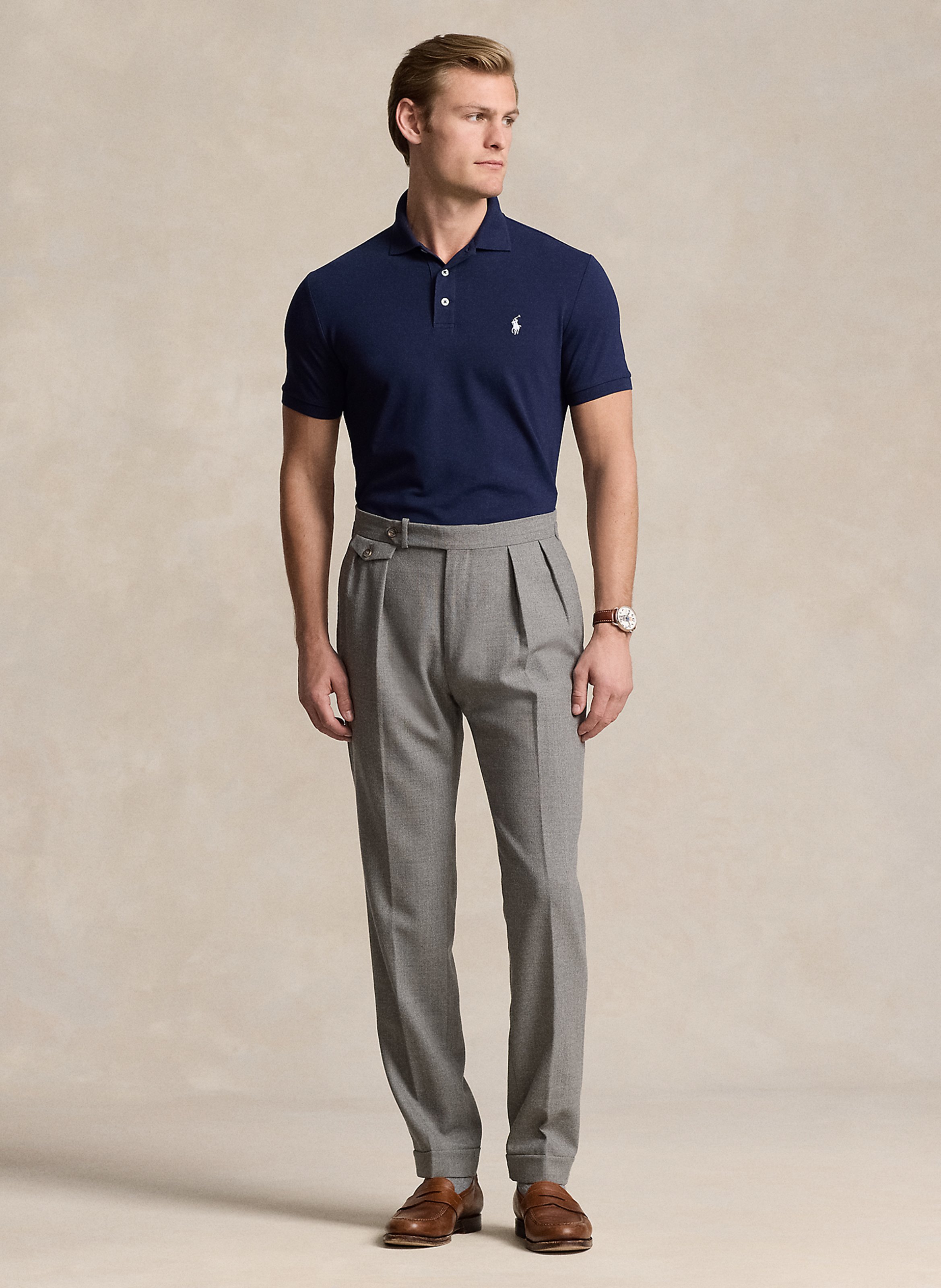 Polo slim-fit en coton mélangé POLO RALPH LAUREN Bleu