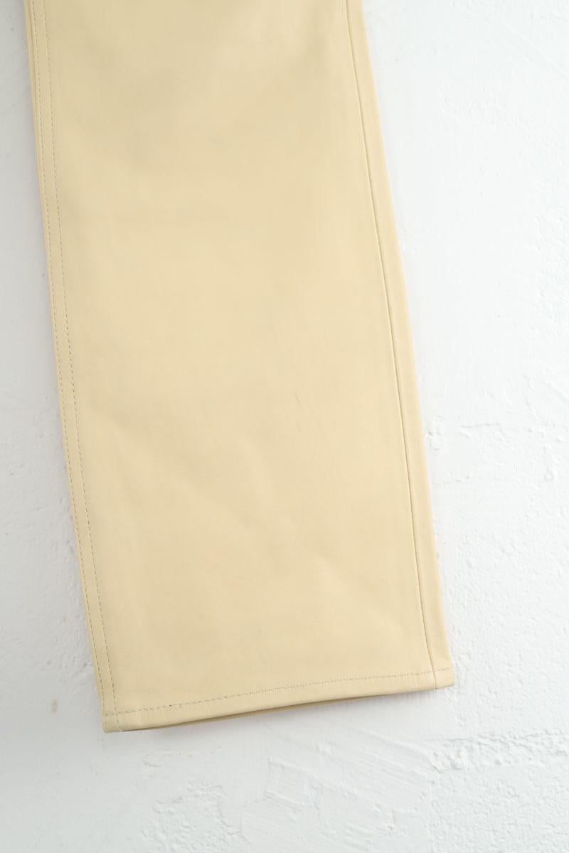 Straight leather pants ACNE STUDIOS - Seconde Main Beige