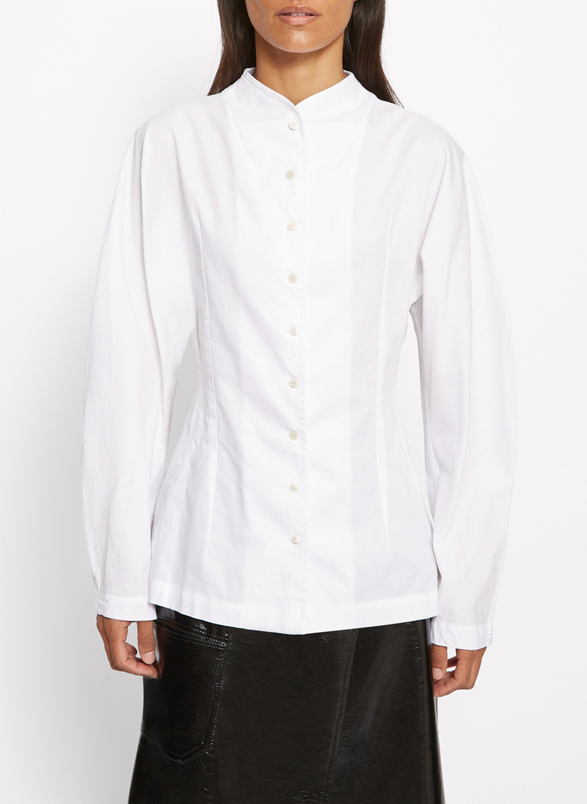 Chemise col motant en coton ROSEANNA Blanc