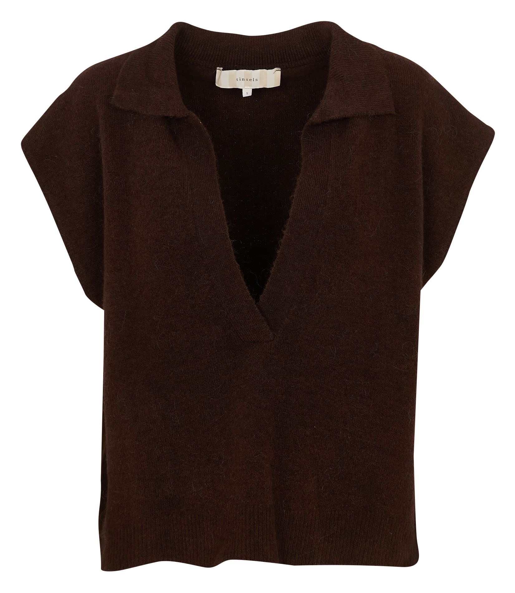 Pull col V  TINSELS Marron