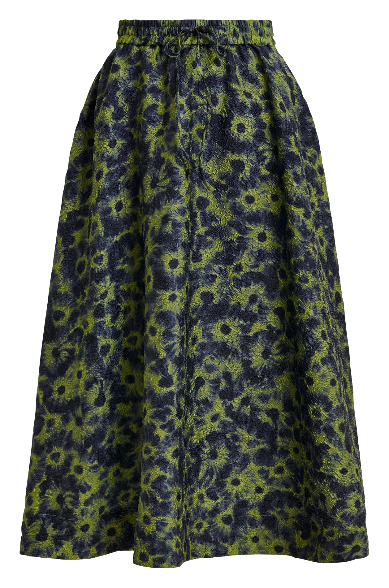 Jupe midi évasée en maille jacquard ESSENTIEL ANTWERP Vert