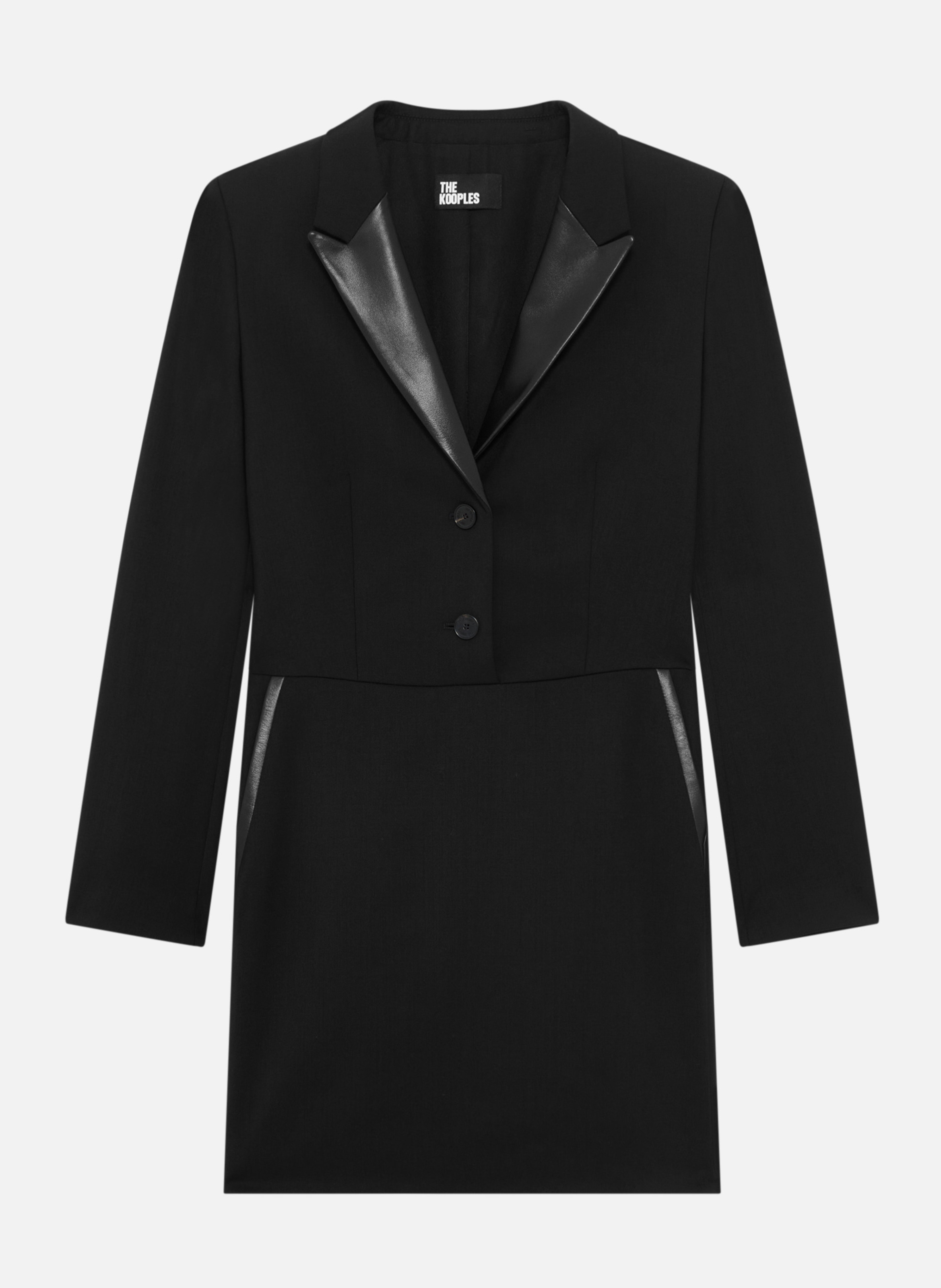 Short dress with leather collar THE KOOPLES Black