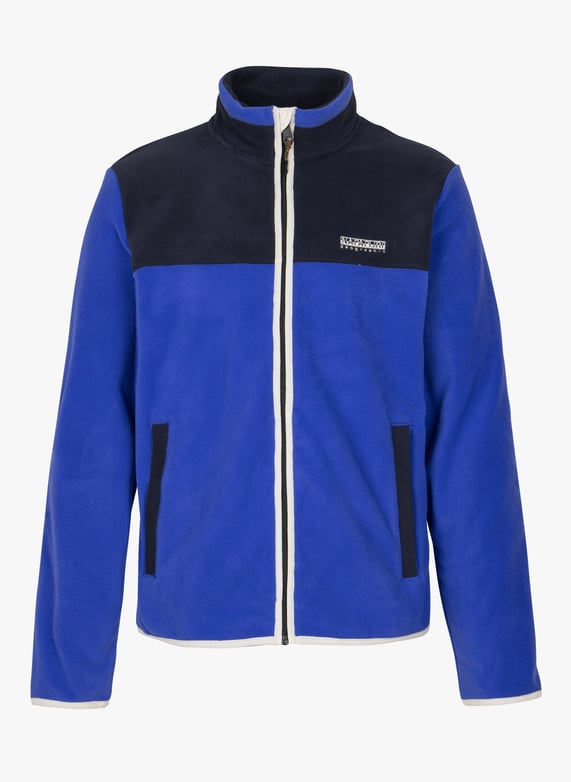 Gerade fleecejacke mit stehkragen Blau Napapijri Herren Place