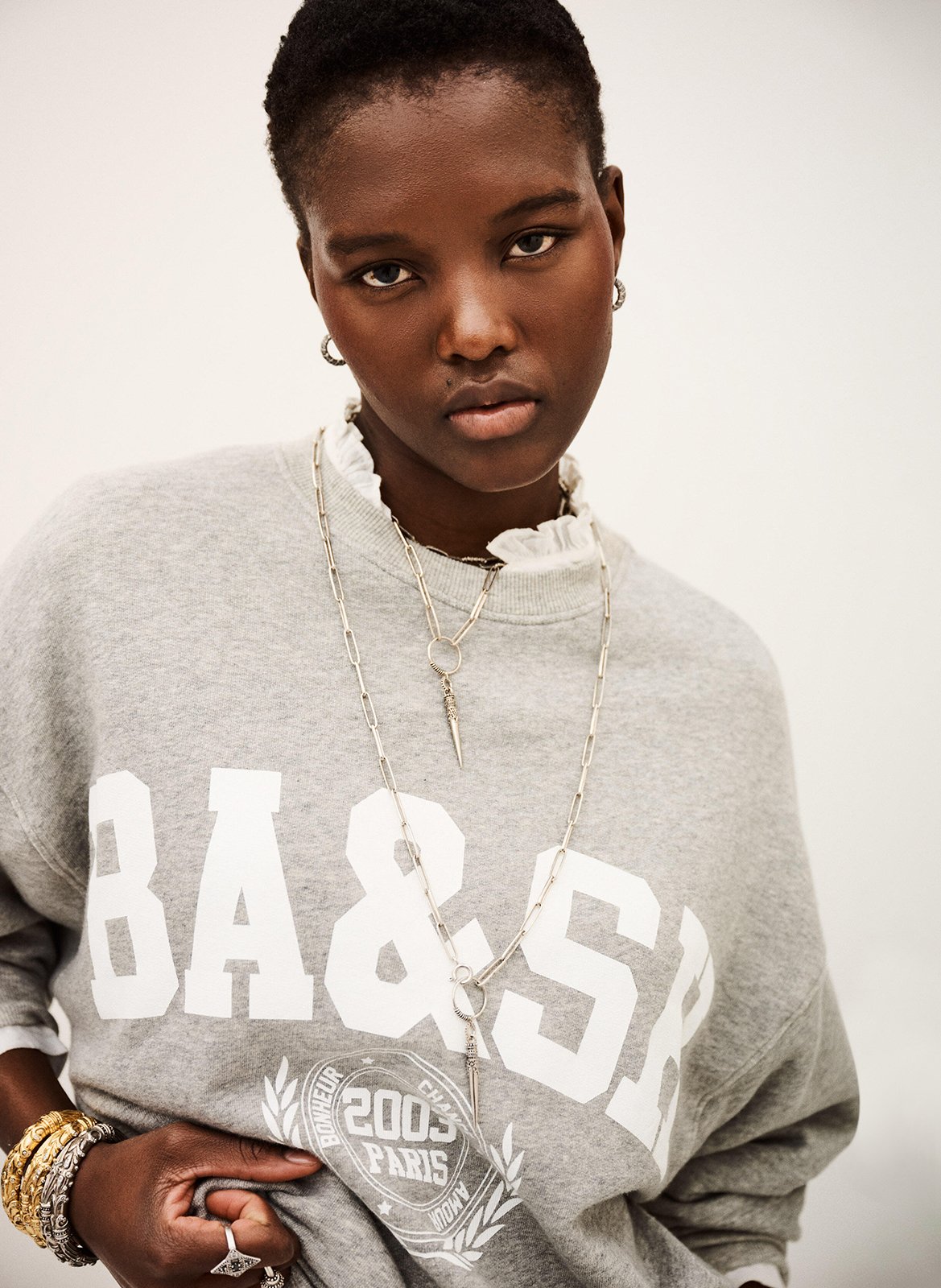 Effen katoenen sweater BA&SH Zwart