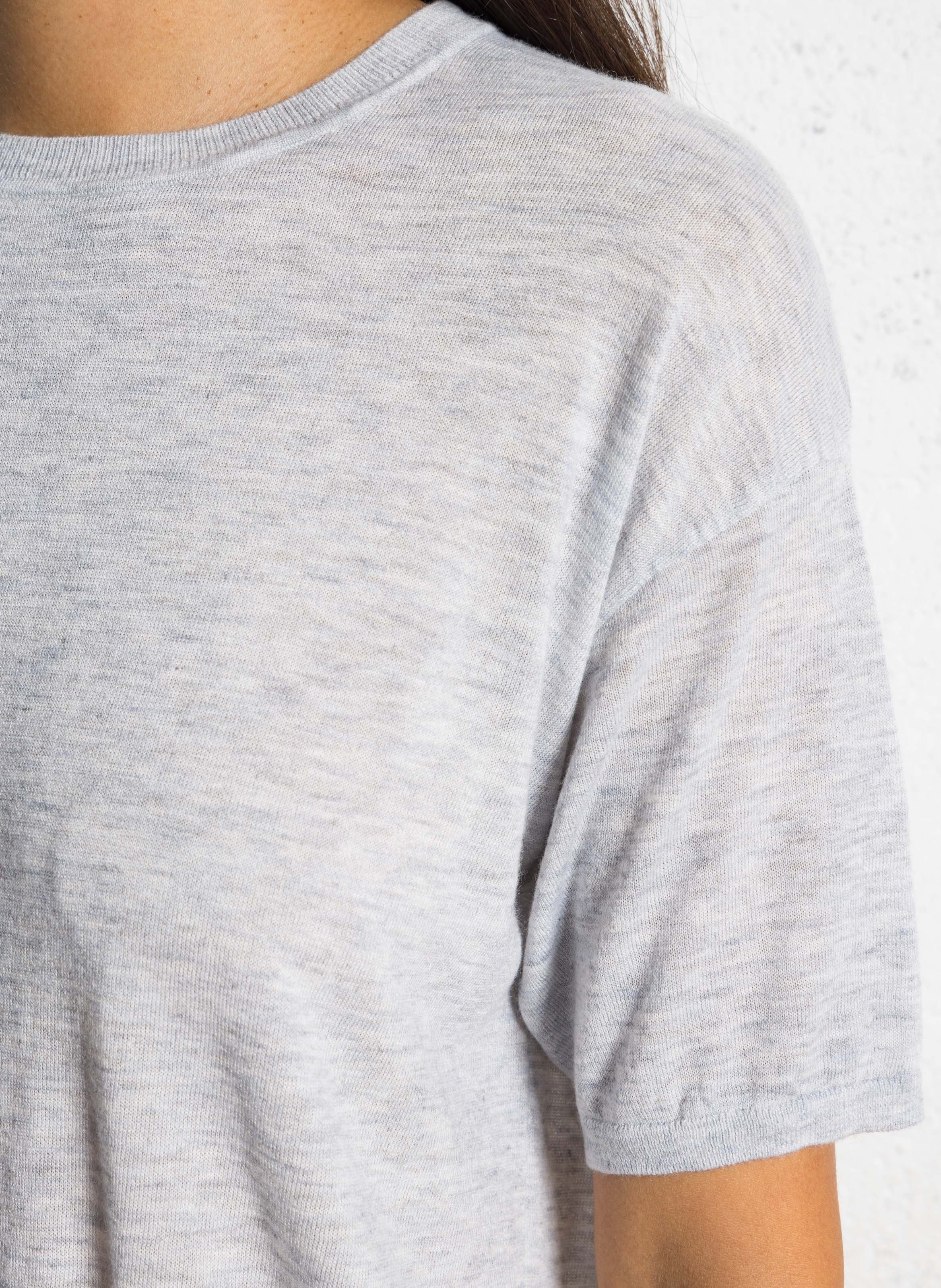 Effen top met lange mouwen en ronde hals MAISON 123 Grijs