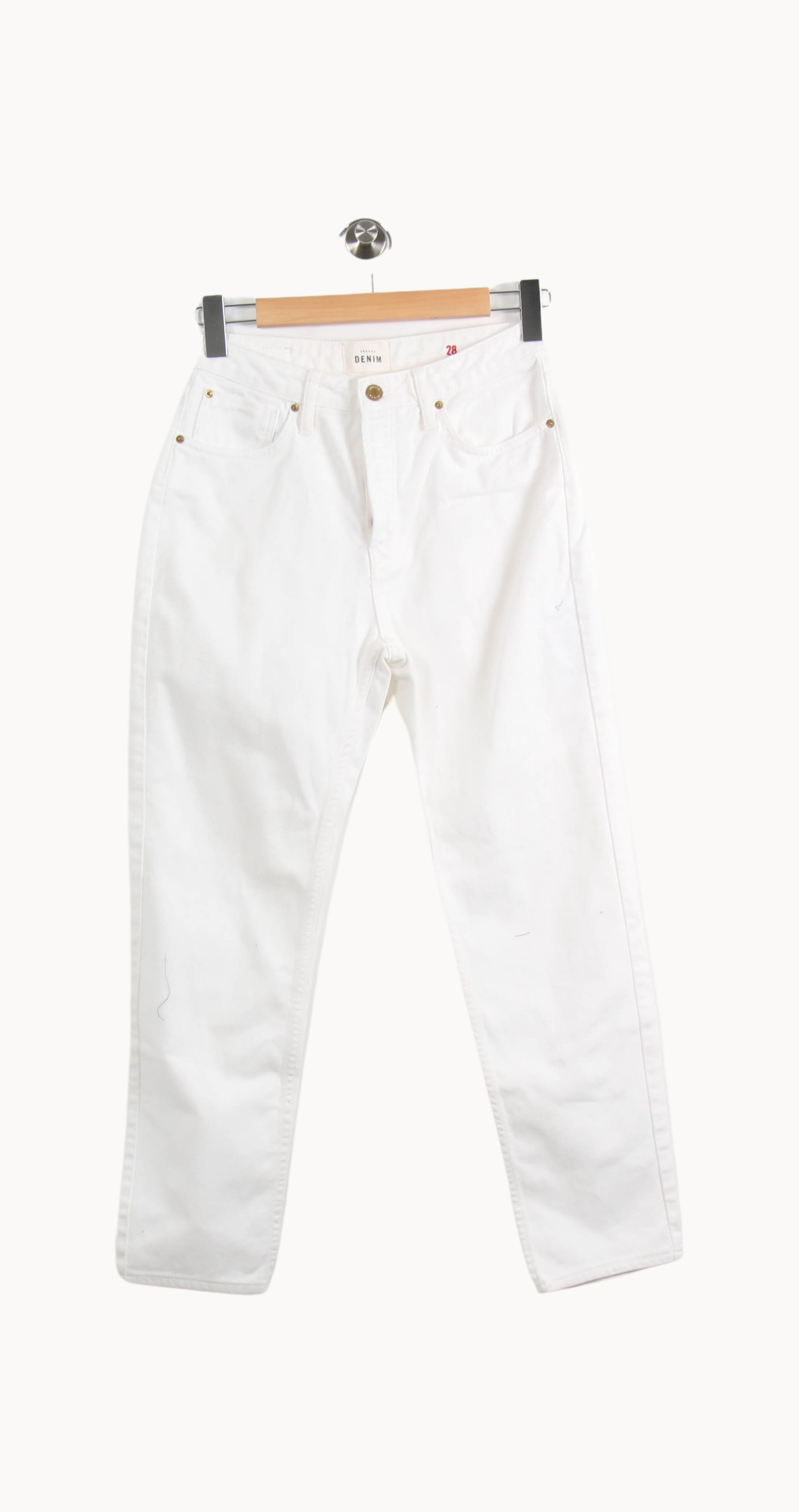Cropped slim jeans with studs SEZANE - Seconde main White
