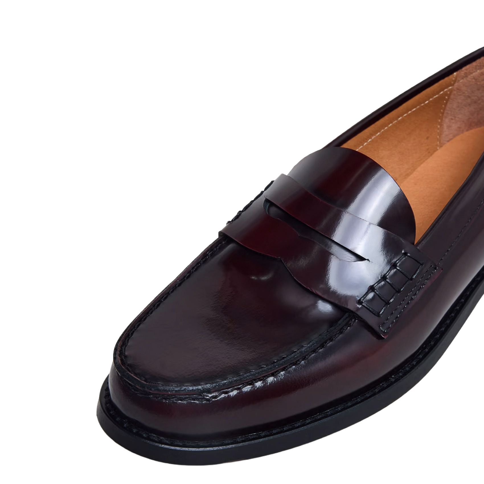 Glazed leather loafers JONAK Red