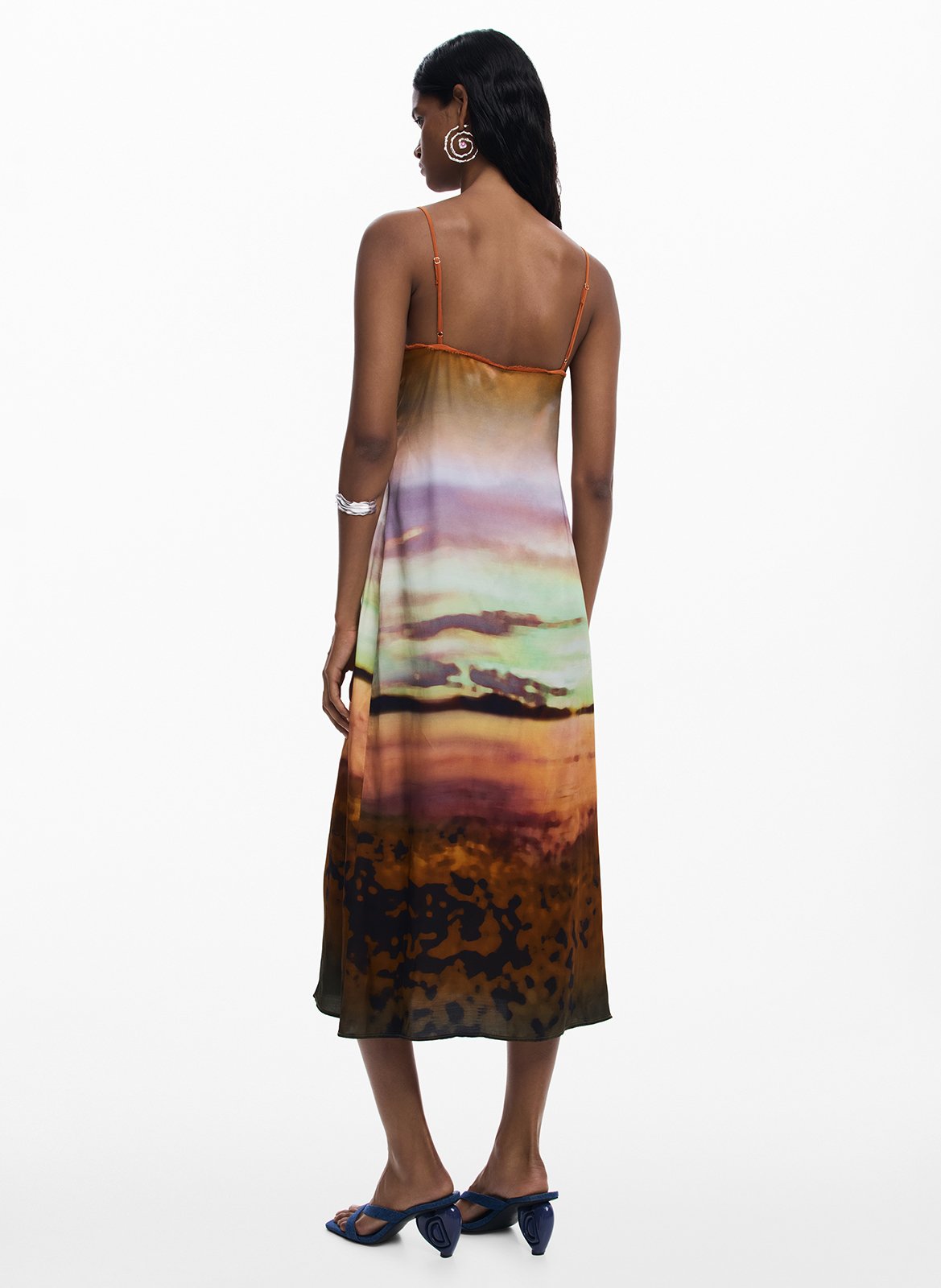 Robe midi col rond DESIGUAL Jaune