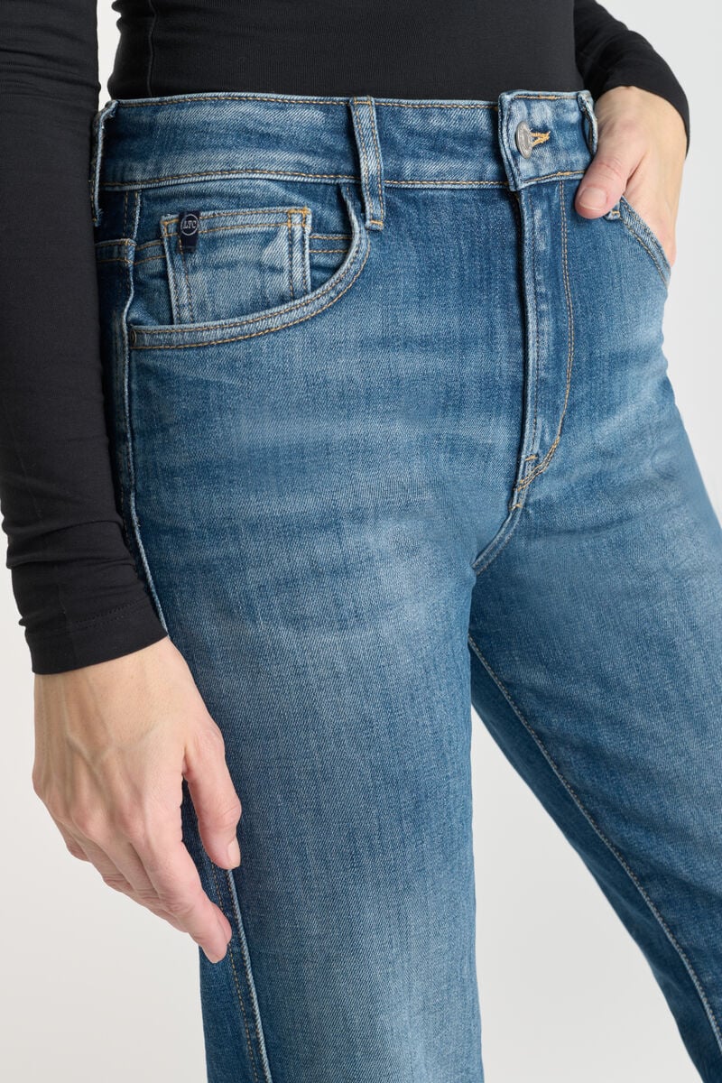 Straight leg high waist mom jeans 7/8 length, 7/8 length LE TEMPS DES CERISES Blue
