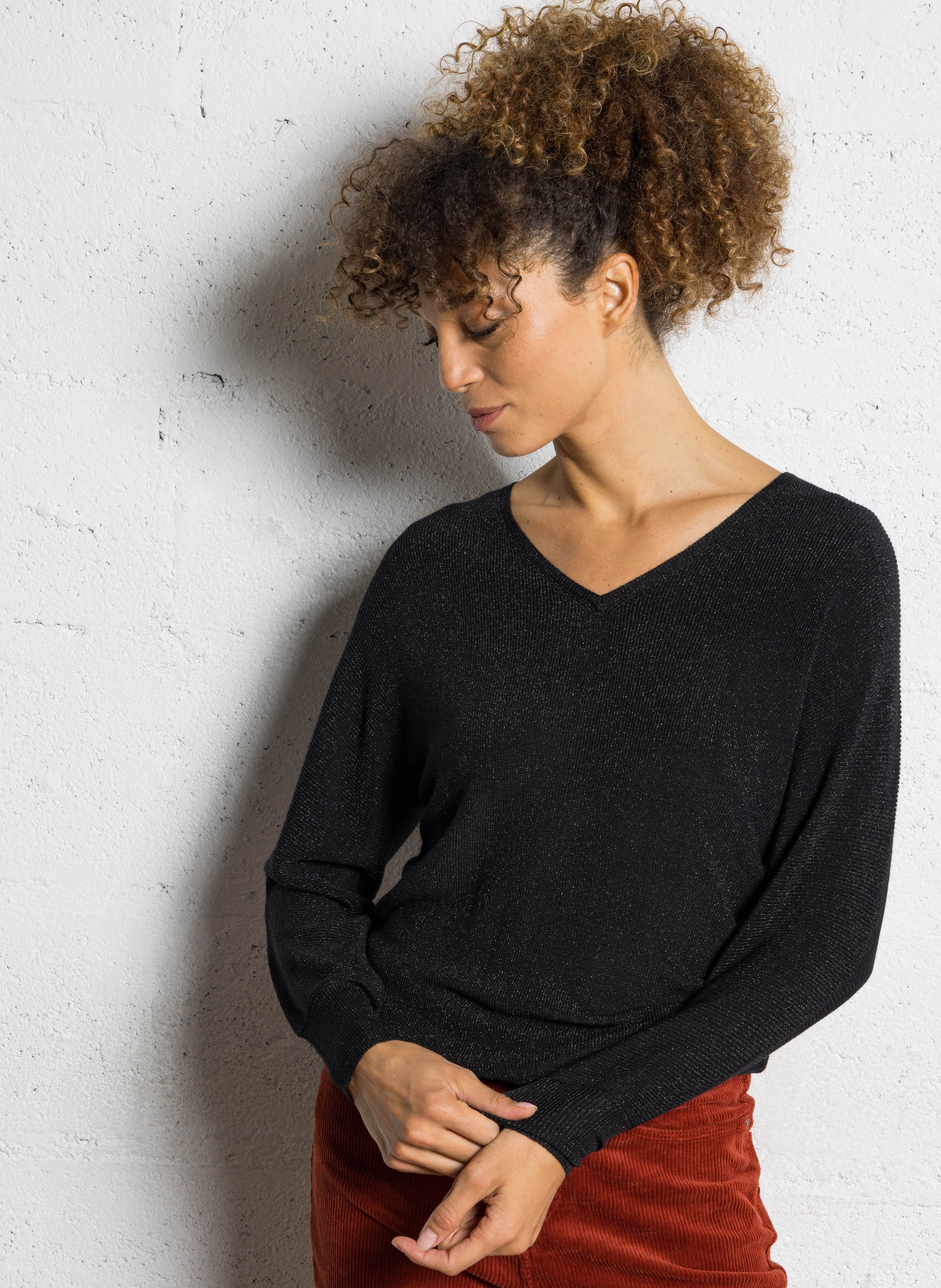 Pull ample pailleté manches chauve-souris  SUD EXPRESS