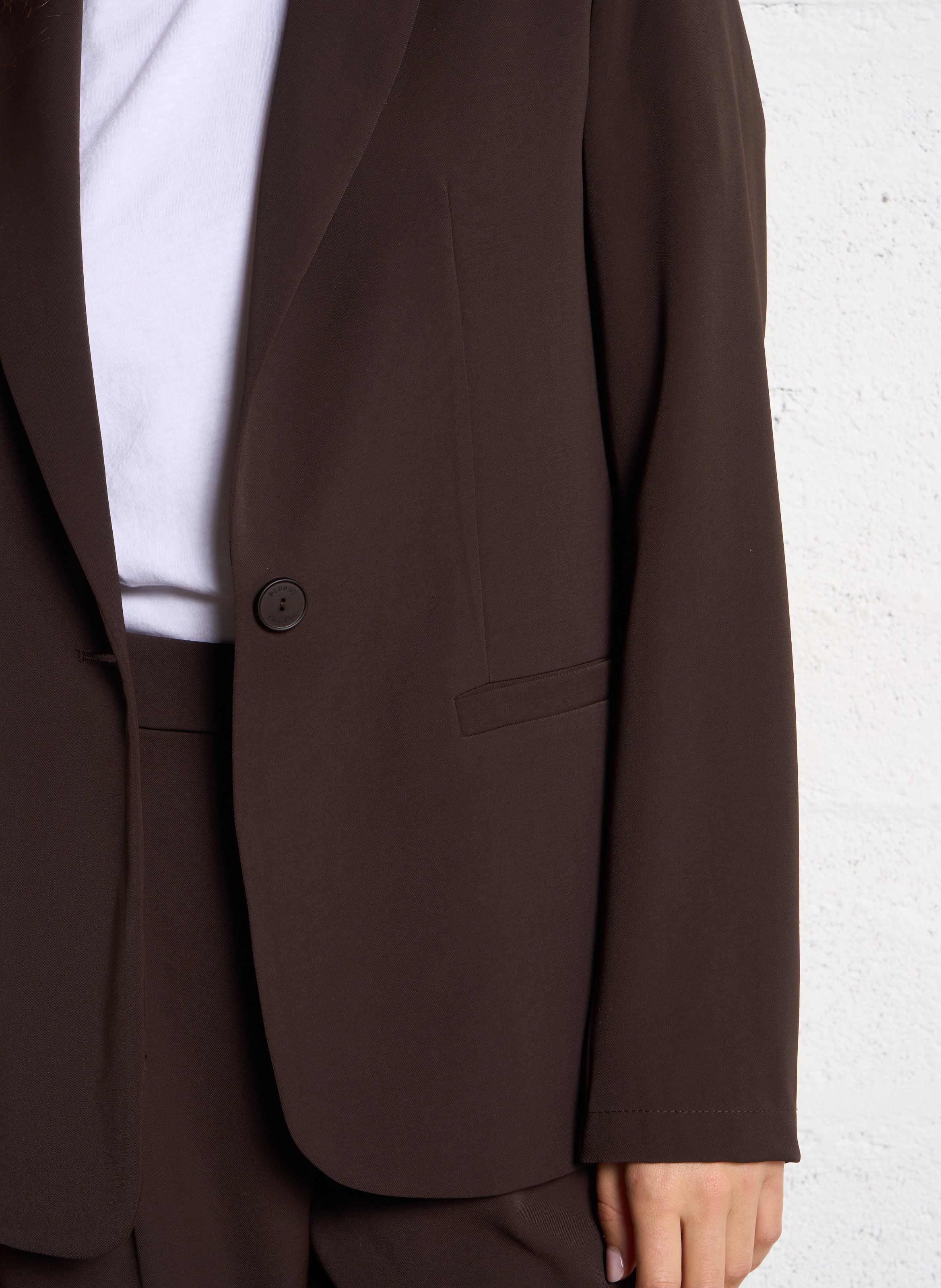 Veste tailleur fluide unie  PLEASE Marron