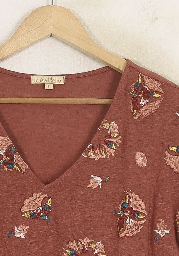 Tommy Badge T-shirt LOUISE MISHA - Seconde Main Brown