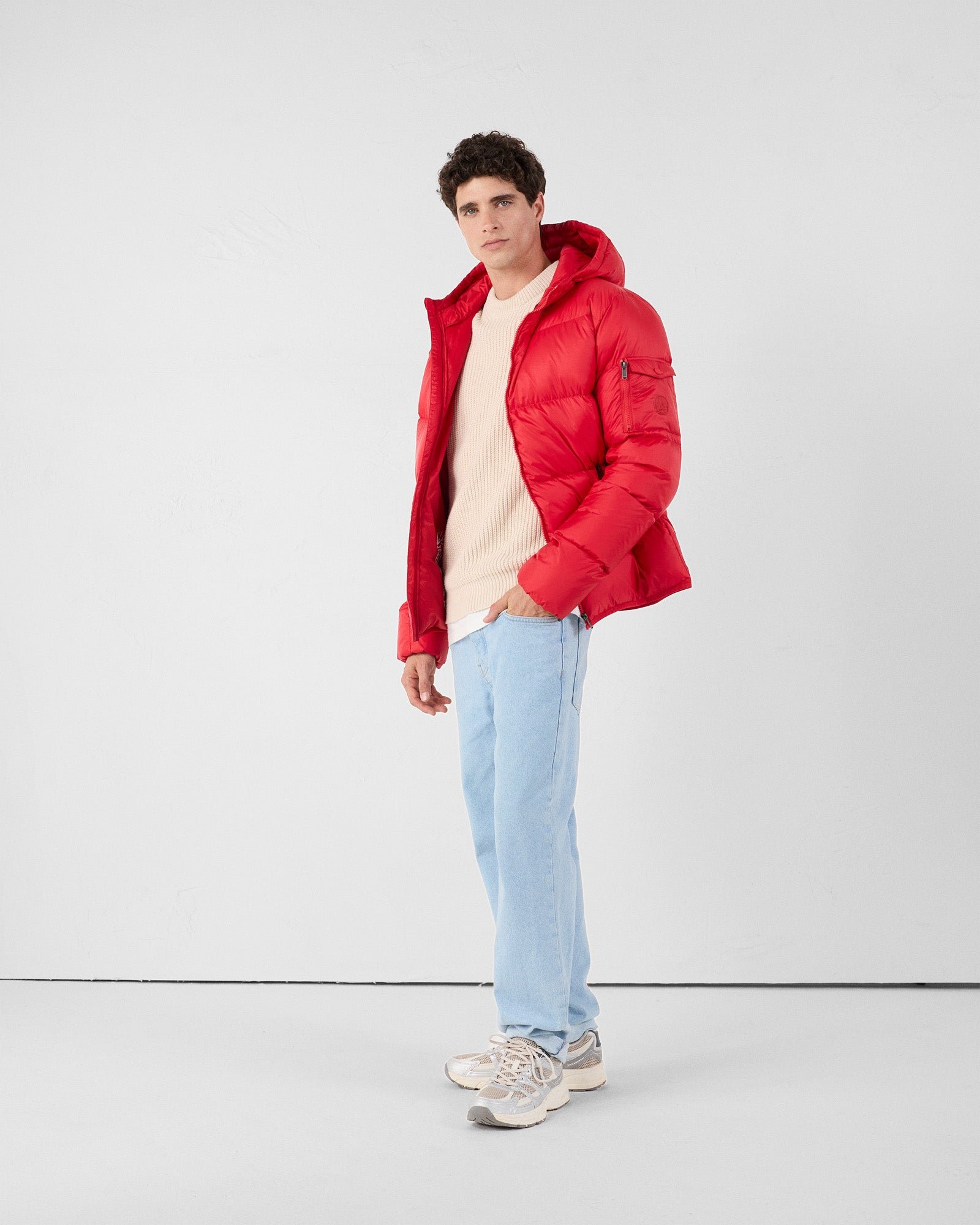 Java hooded puffer jacket for extreme cold JOTT Red