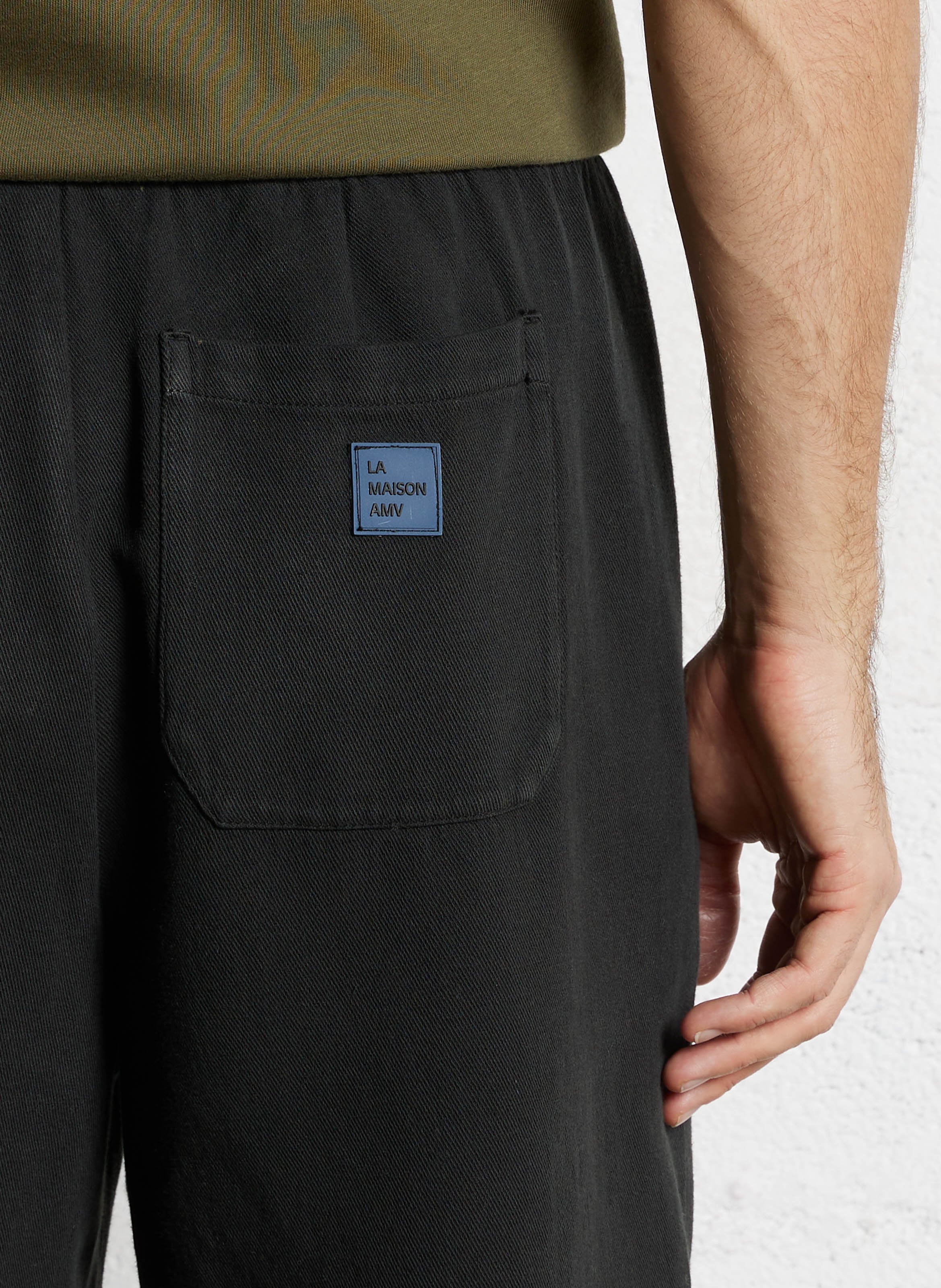 Straight jogging pants with elastic waistband solid color AMERICAN VINTAGE Black