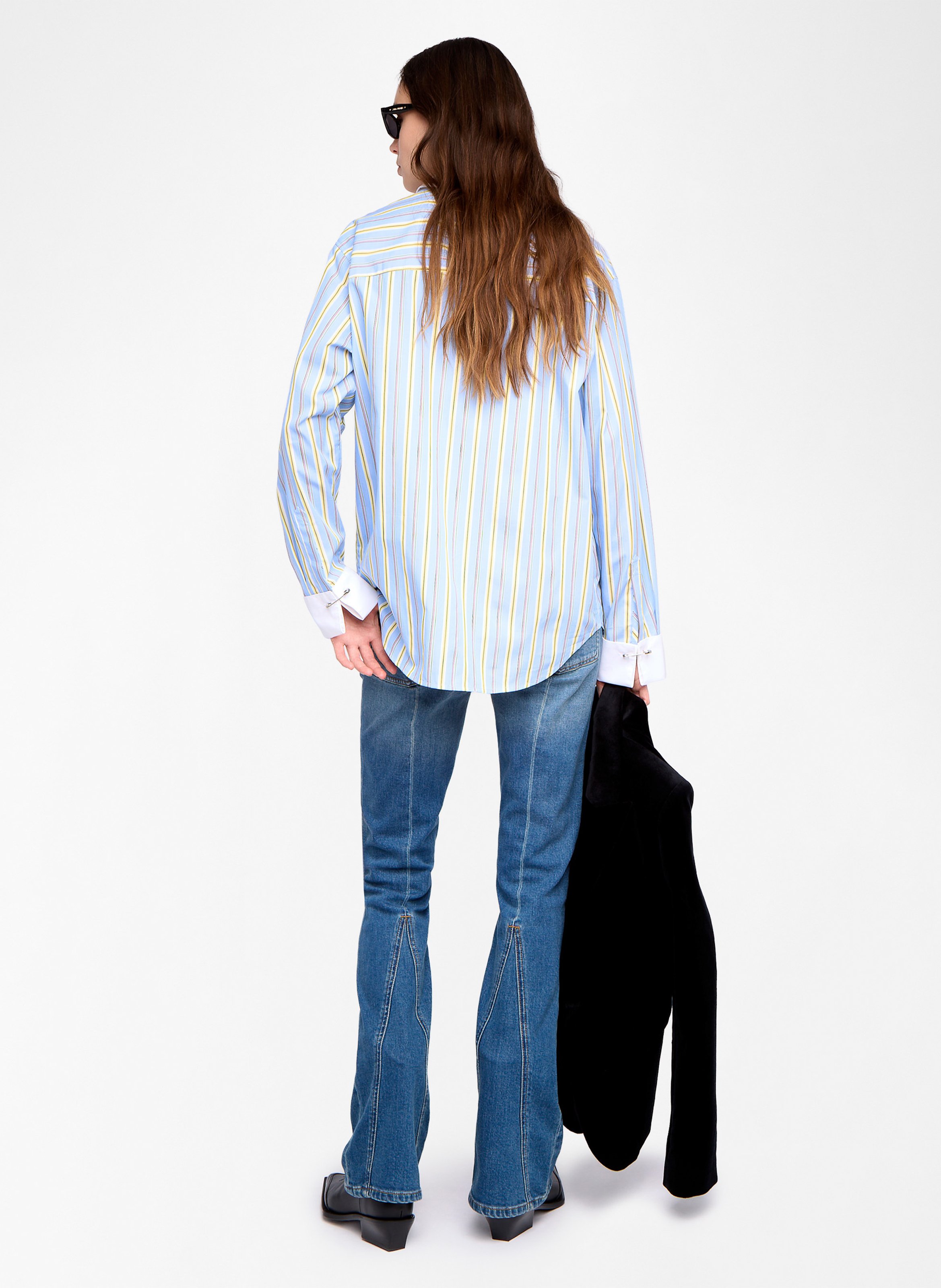 Chemise oversize col classique rayée en coton ZADIG&VOLTAIRE Bleu