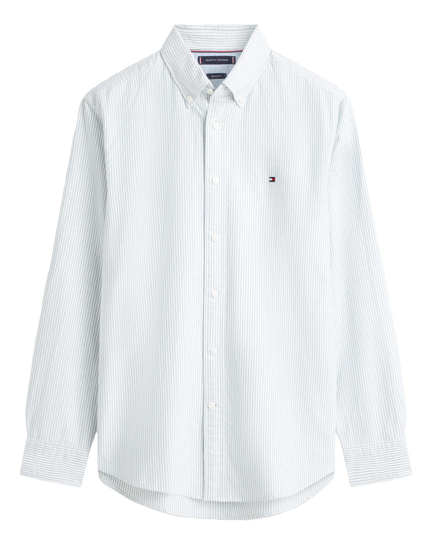 Gerade geschnittenes, gestreiftes Hemd TOMMY HILFIGER Grun