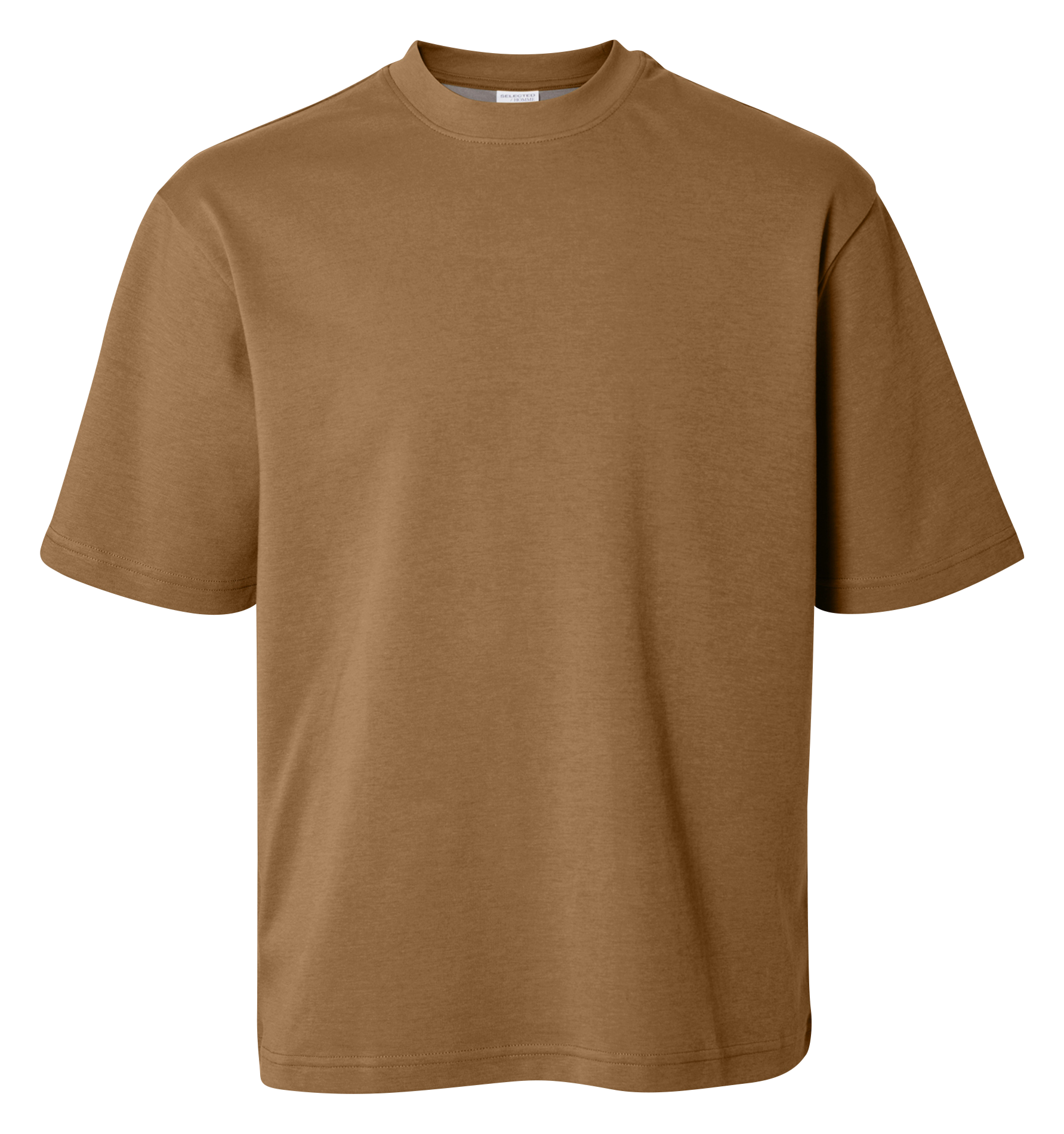 Tee-shirt oversize en coton bio mélangé SELECTED Marron