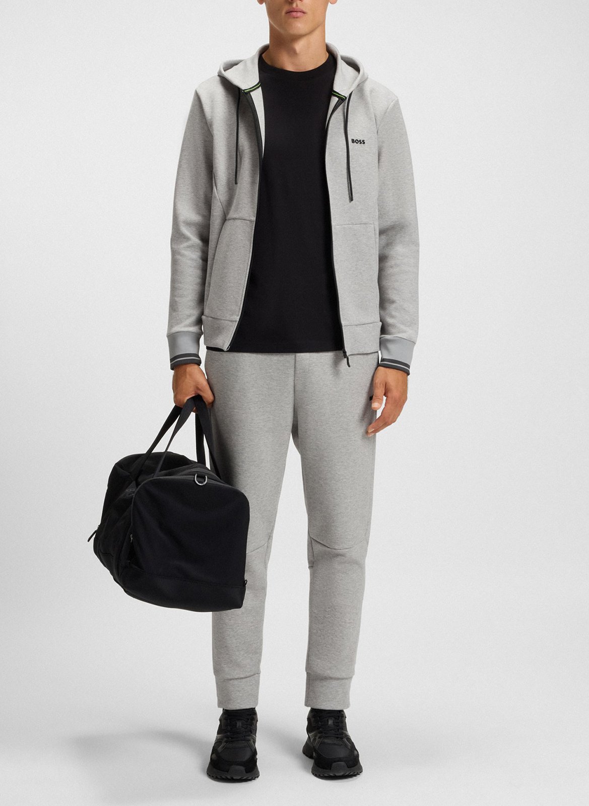 Regular-fit cotton-blend joggers BOSS Silver