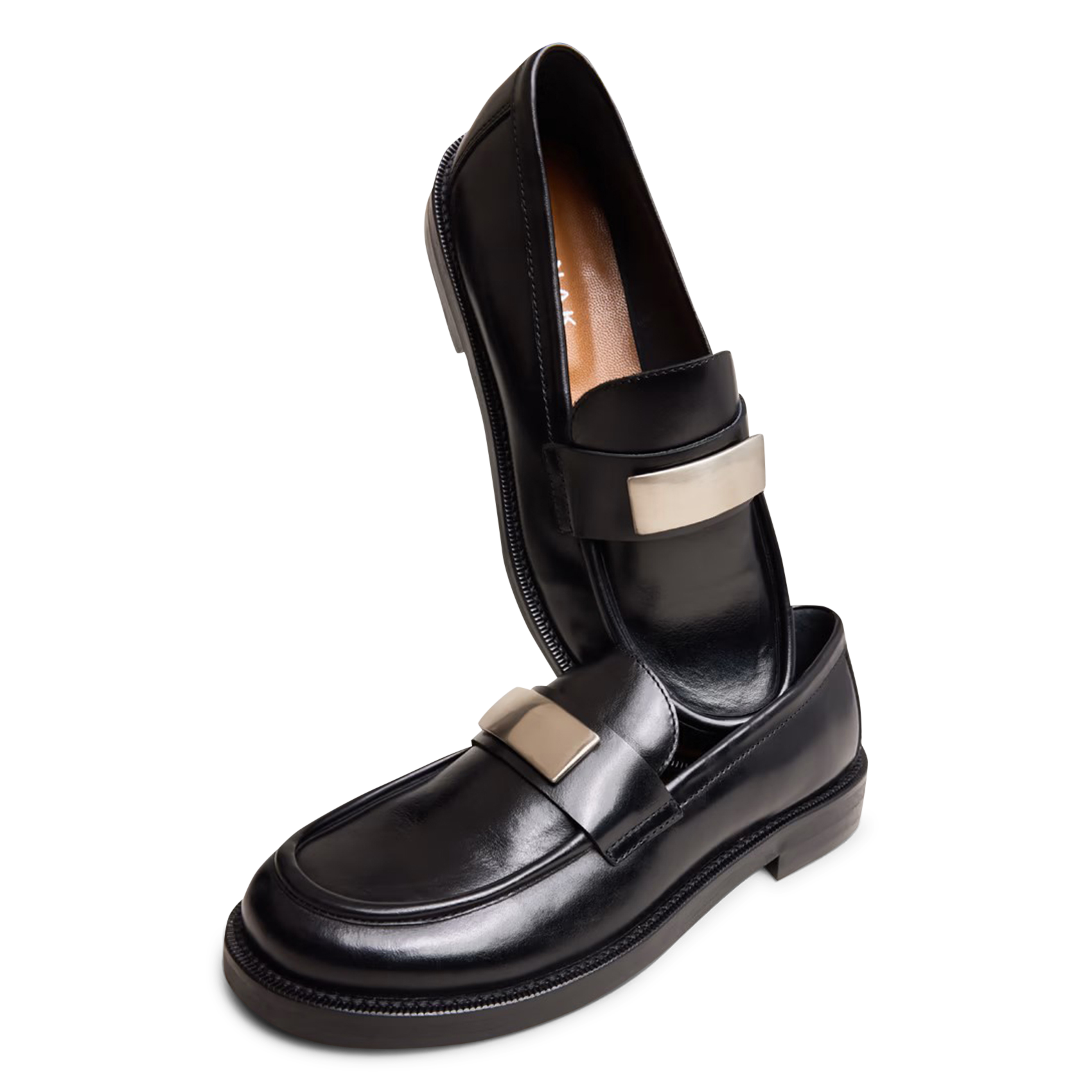 Mocassins en cuir à détail métal JONAK Noir