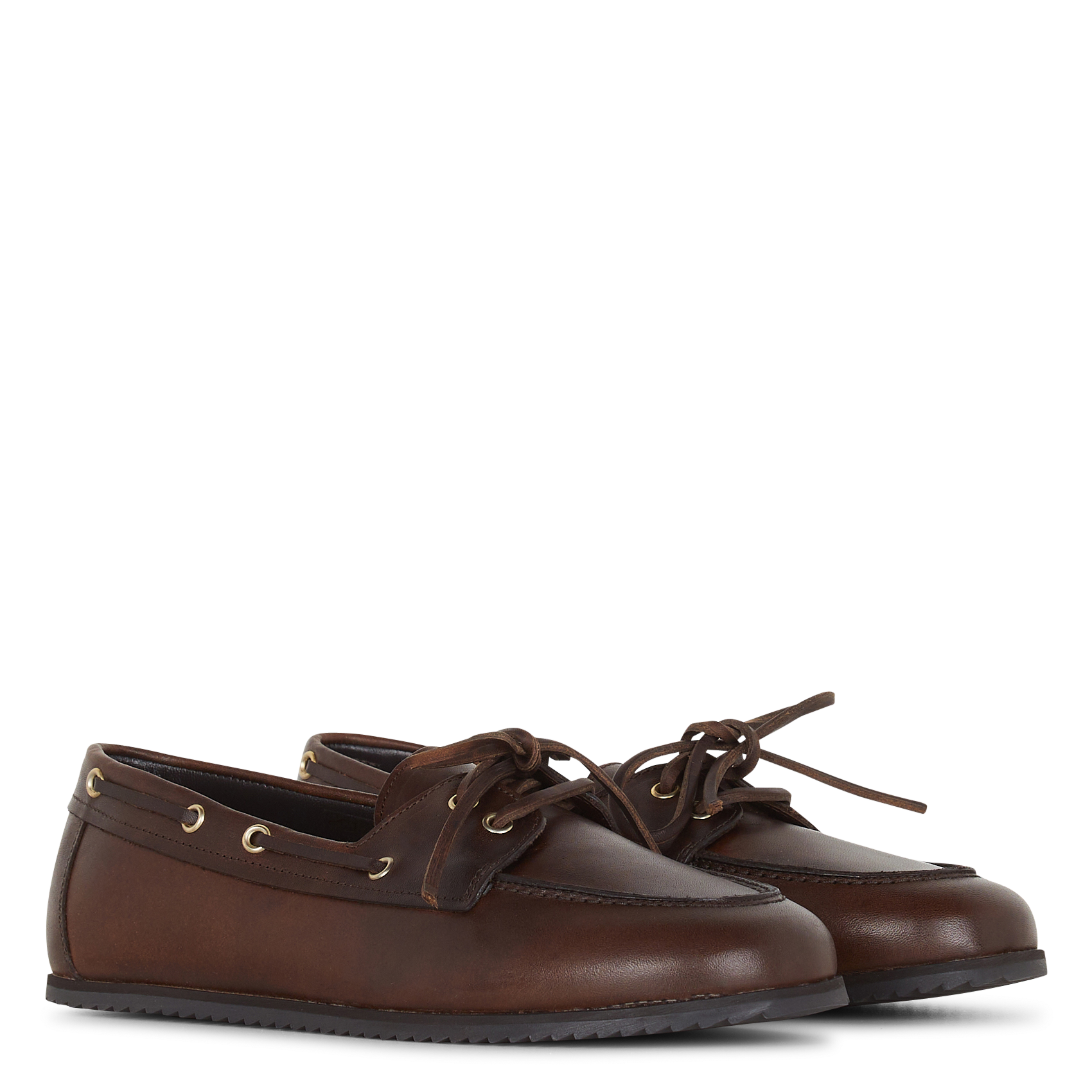 Bootsschuhe mit Schnürung aus Leder MELLOW YELLOW Braun