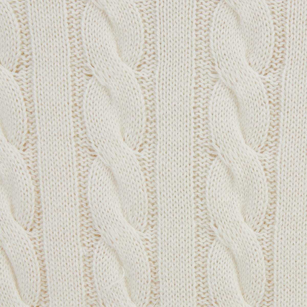 Twisted knit cotton and wool zip-up sweater SERGE BLANCO White