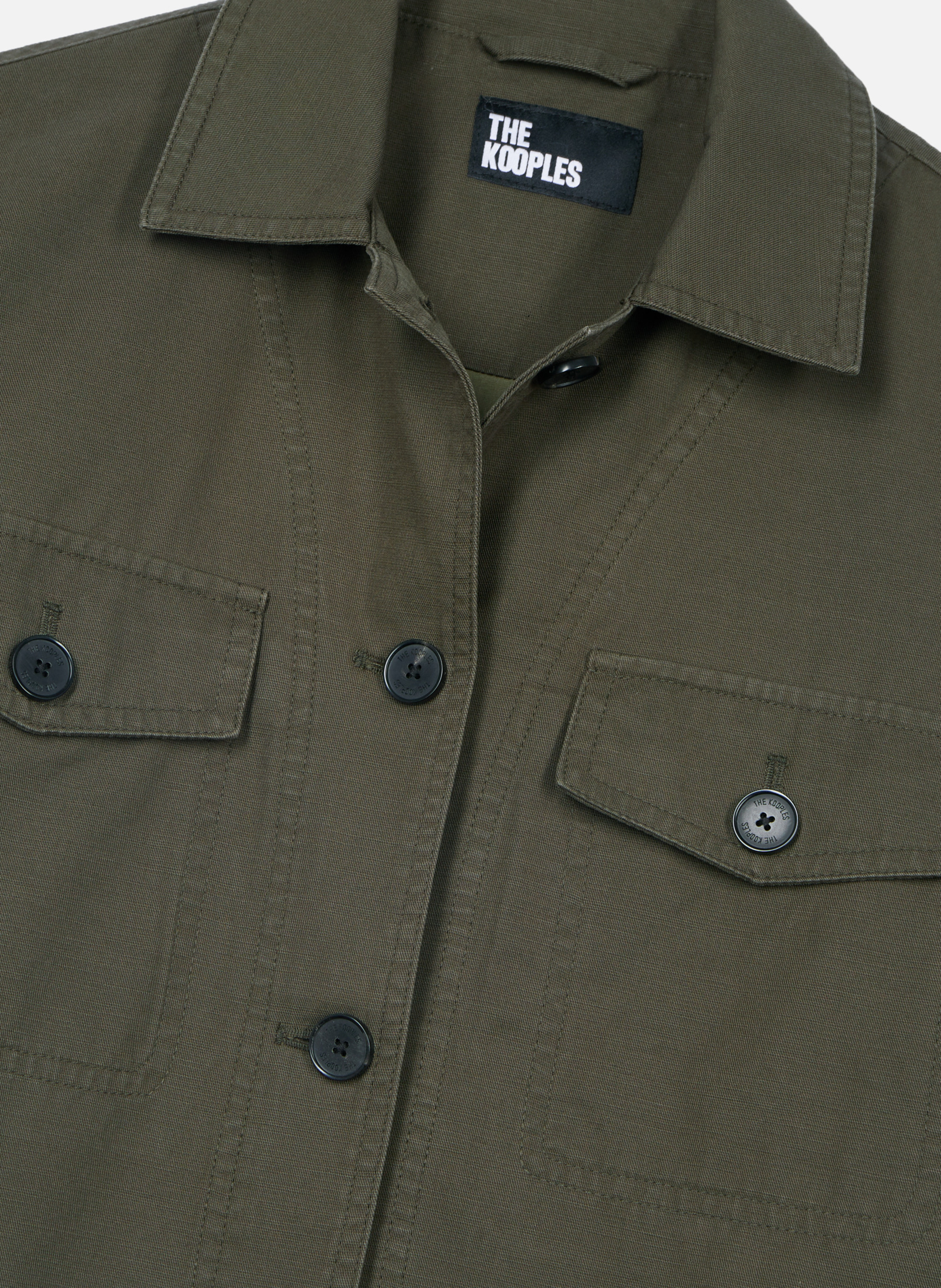 Embroidered cotton back jacket THE KOOPLES Green