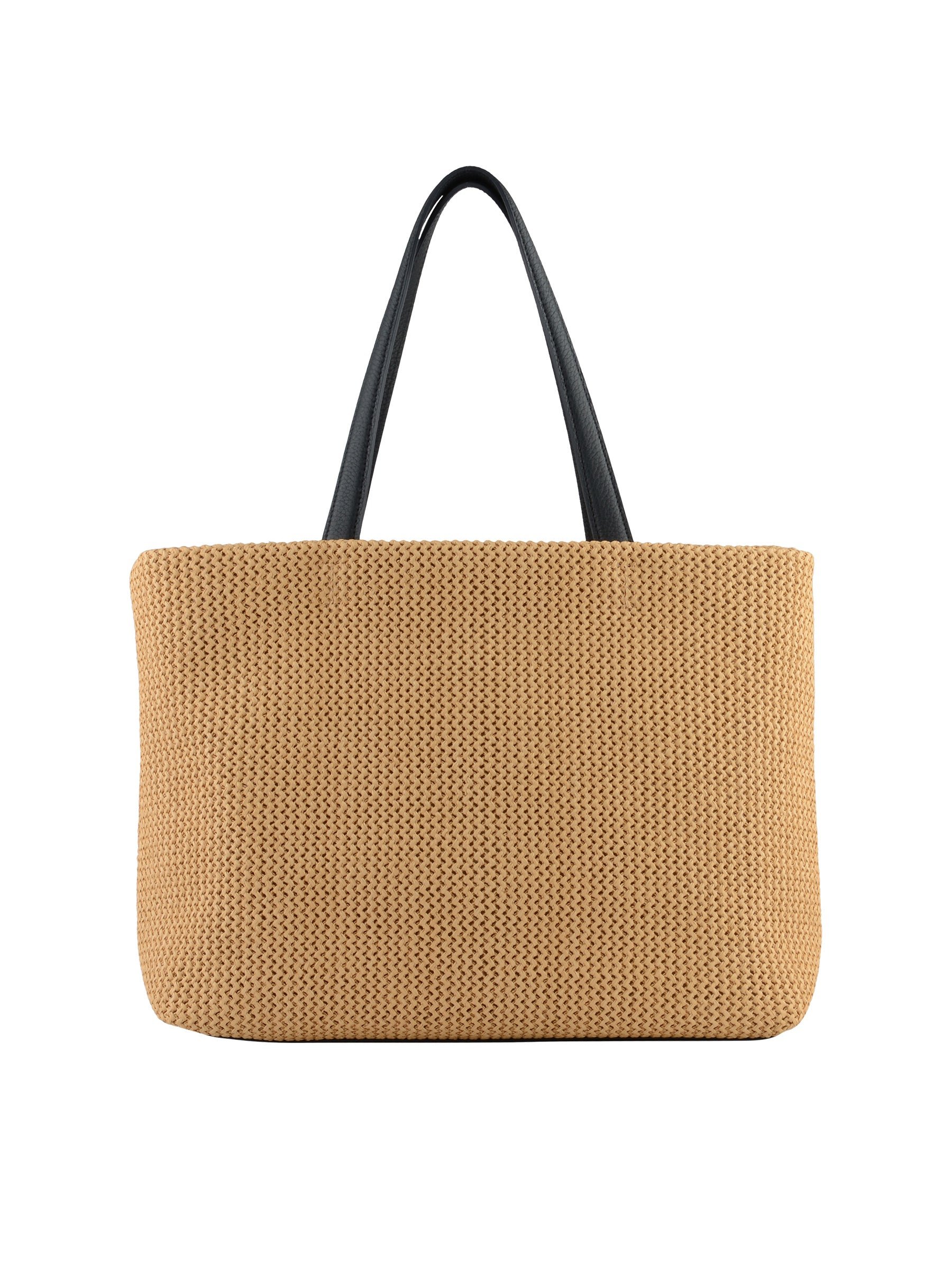 Straw shoulder bag trimmed with leather POURCHET Blue