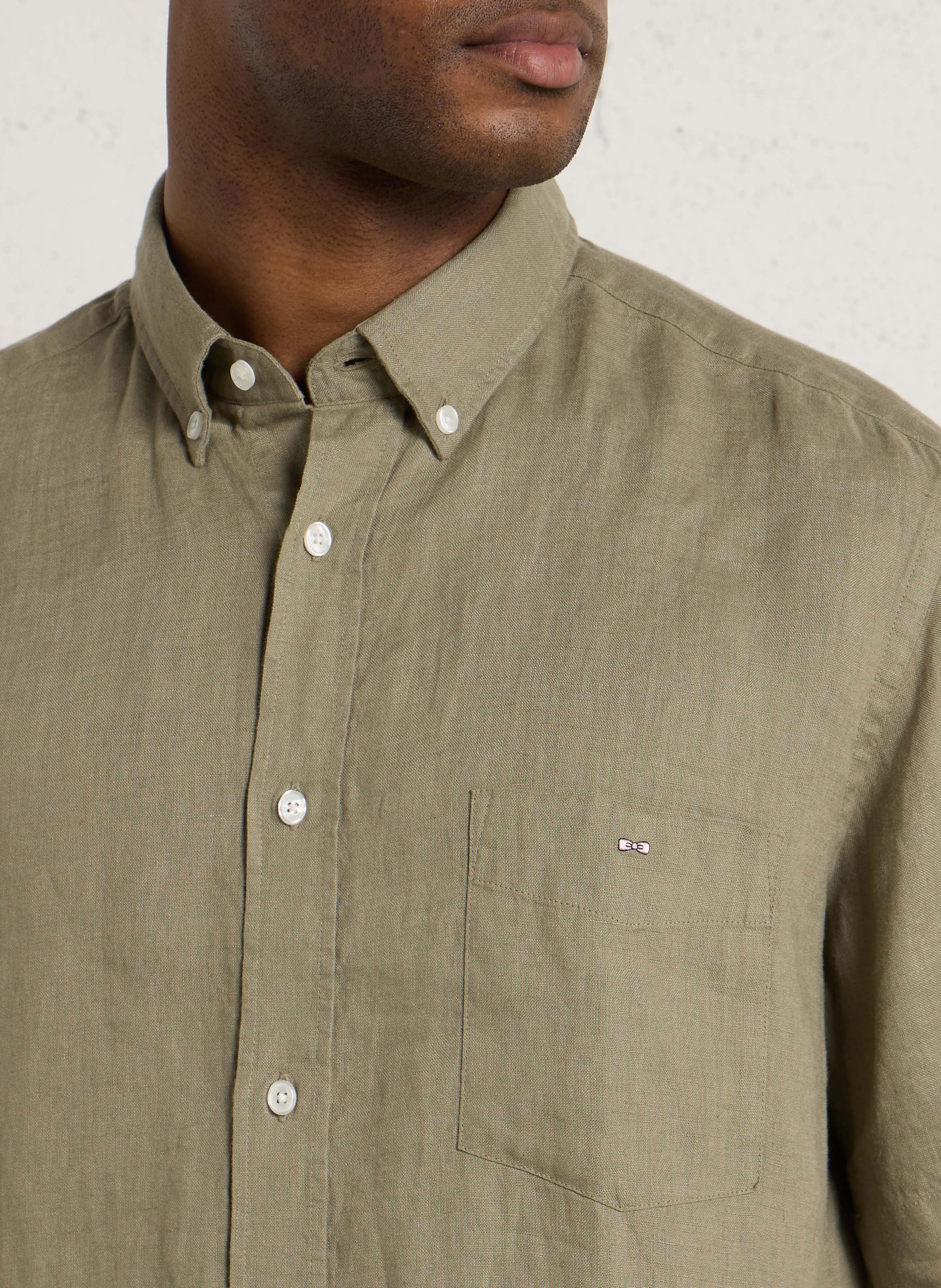 Chemise droite en lin EDEN PARK Beige