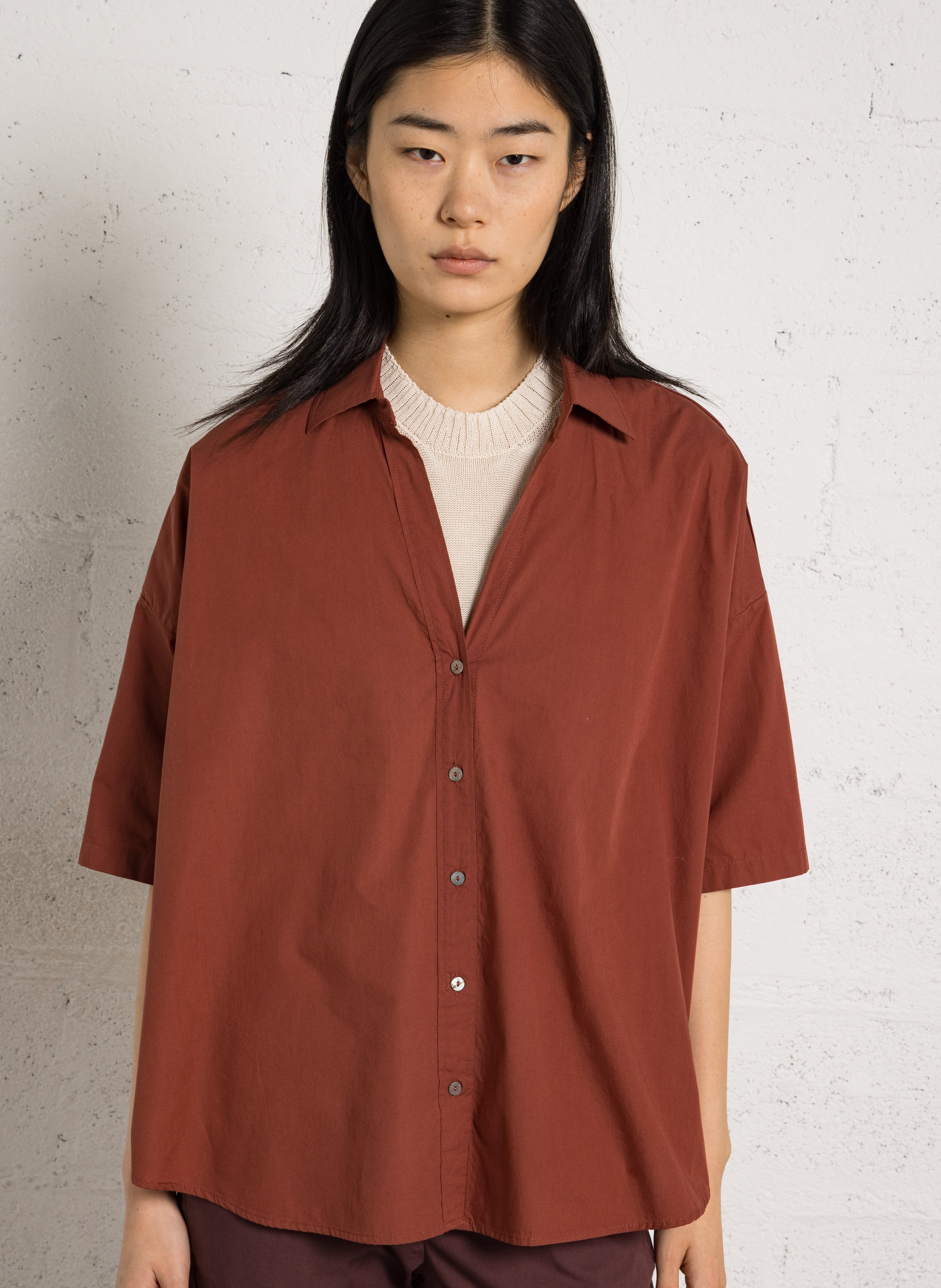 Chemise oversize en coton DIEGA Rouge