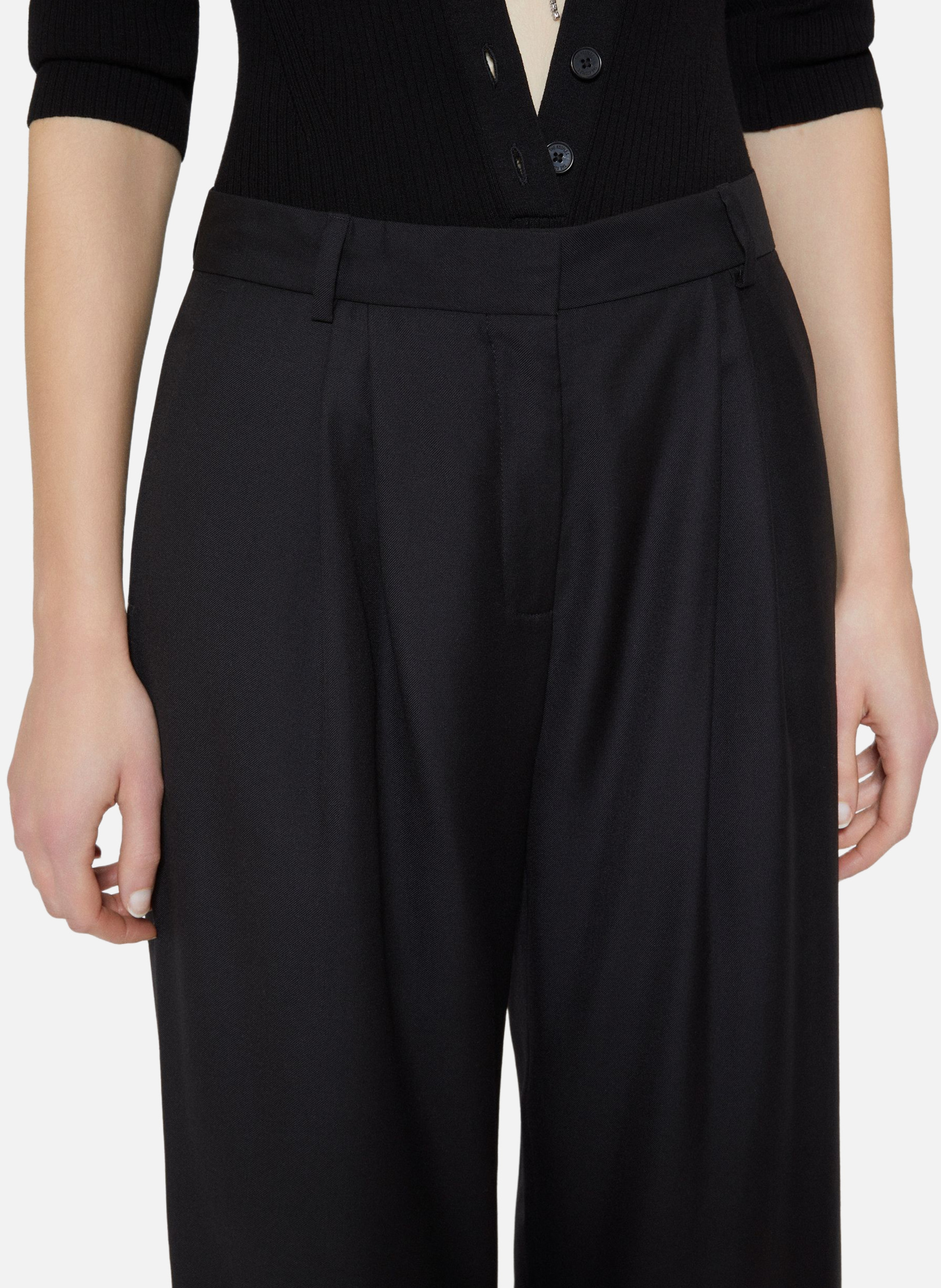 Wide-leg wool suit pants THE KOOPLES Black