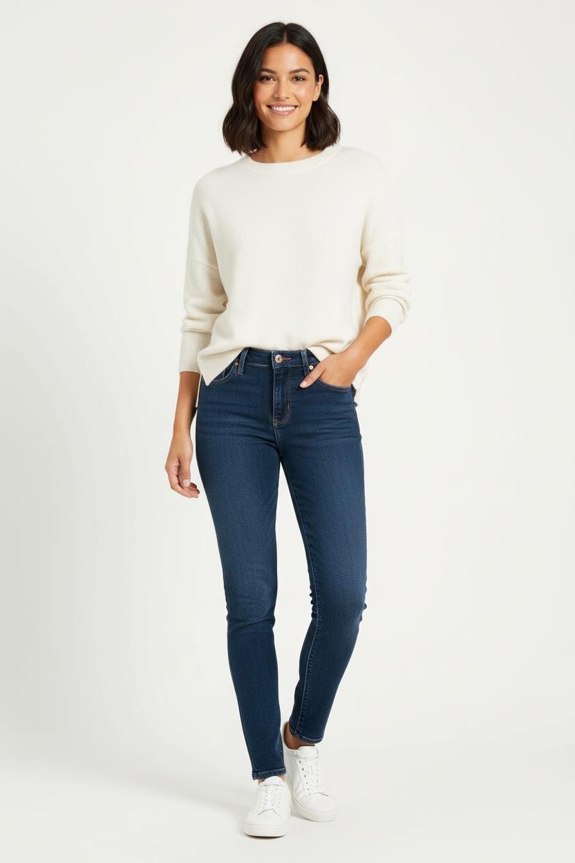 Cropped slim jeans with studs LEVI'S - Seconde main Blue