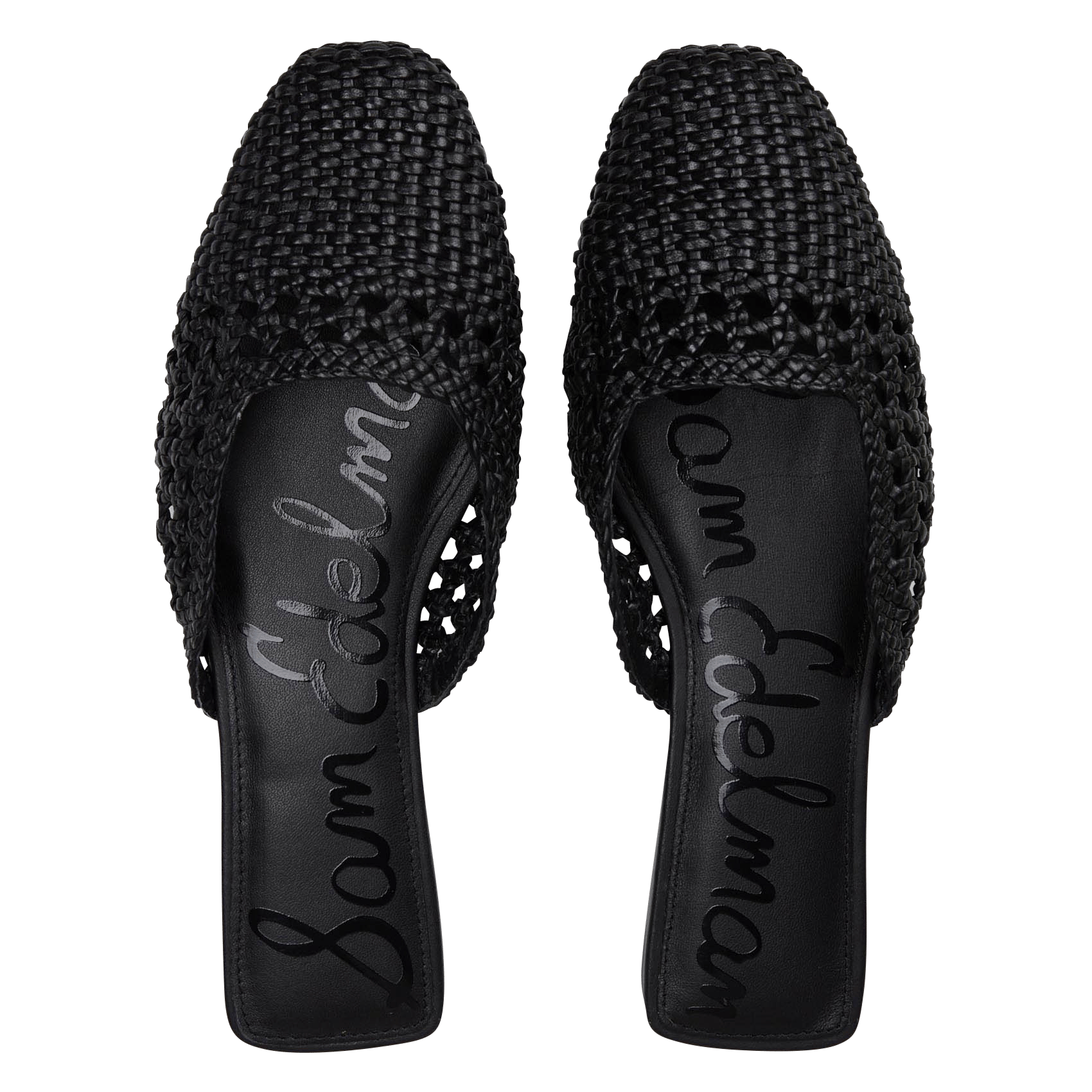 Sandales plates en cuir tressé SAM EDELMAN Noir