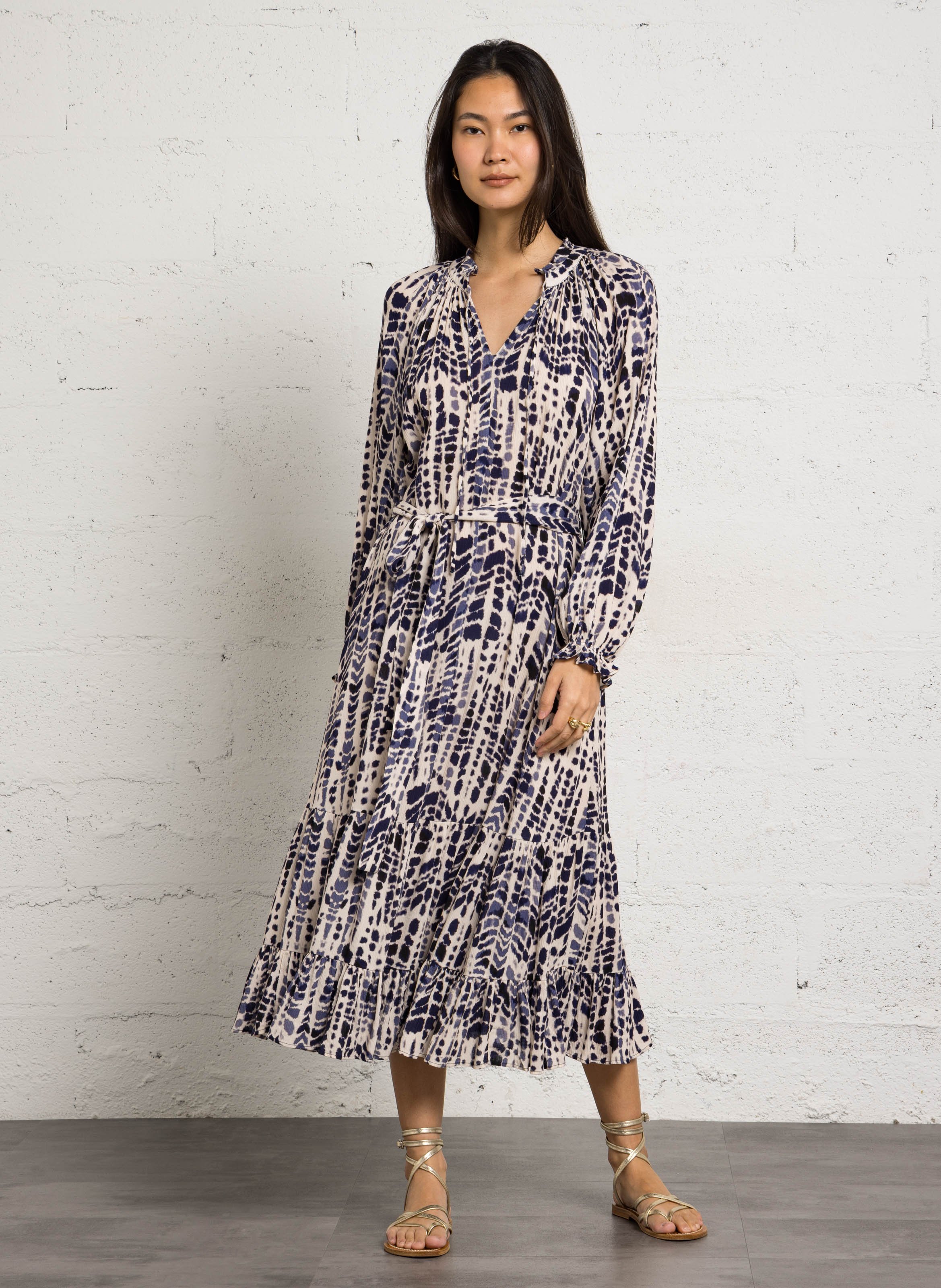Dana long printed dress SUD EXPRESS Beige