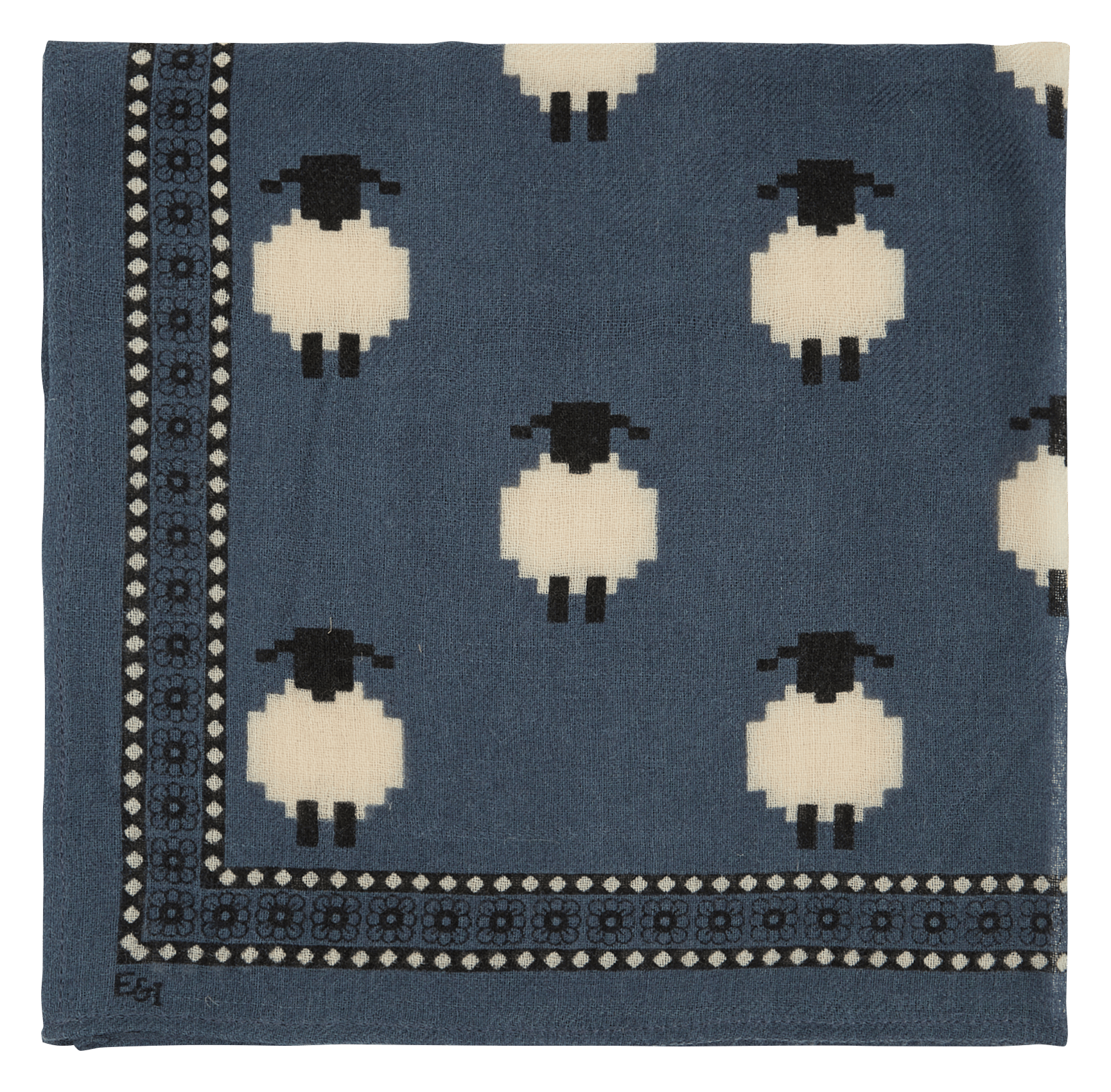 Fular de lana estampado EMILE ET IDA Azul