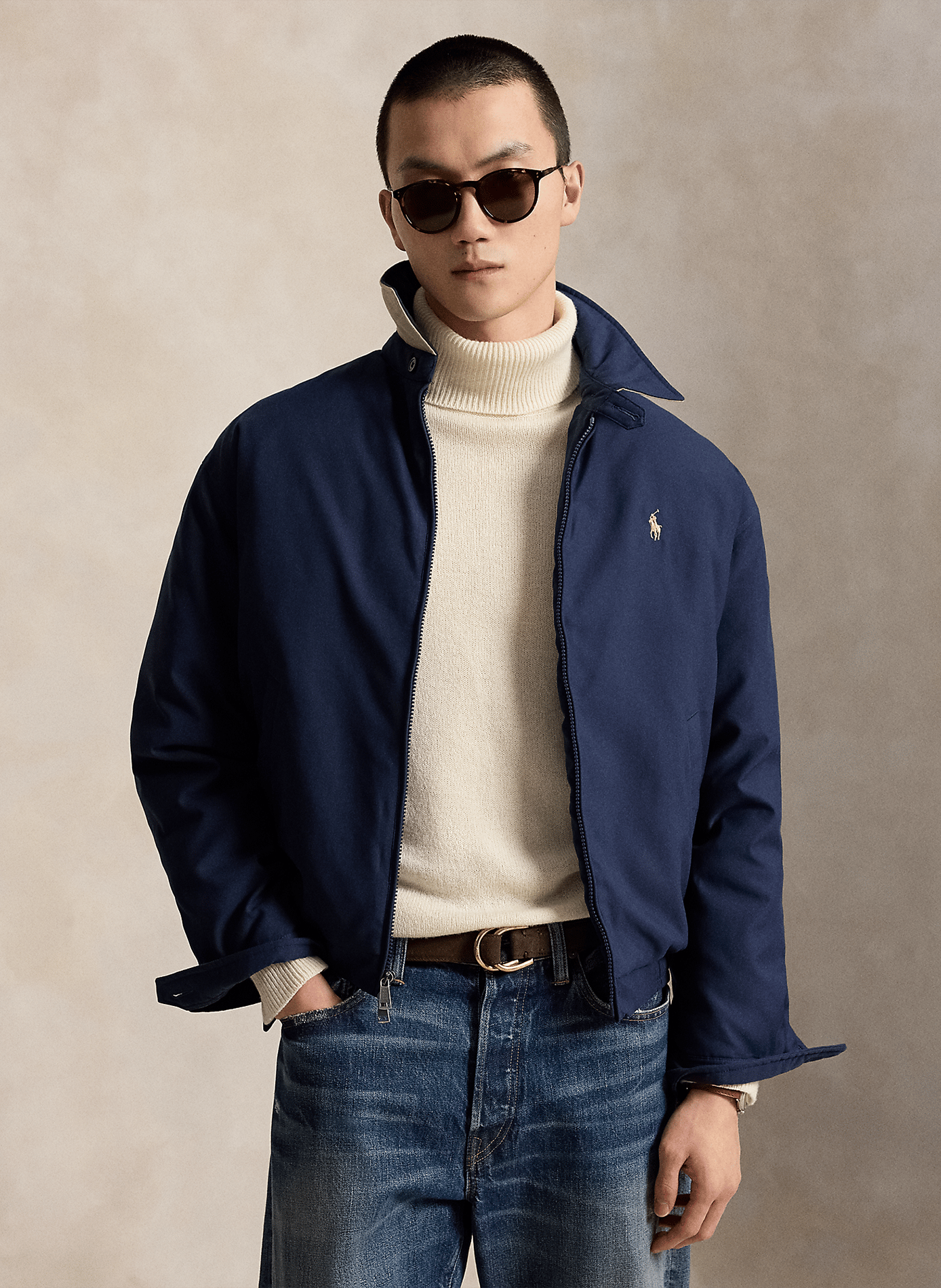 Gerade geschnittene Jacke mit klassischem Kragen POLO RALPH LAUREN Blau