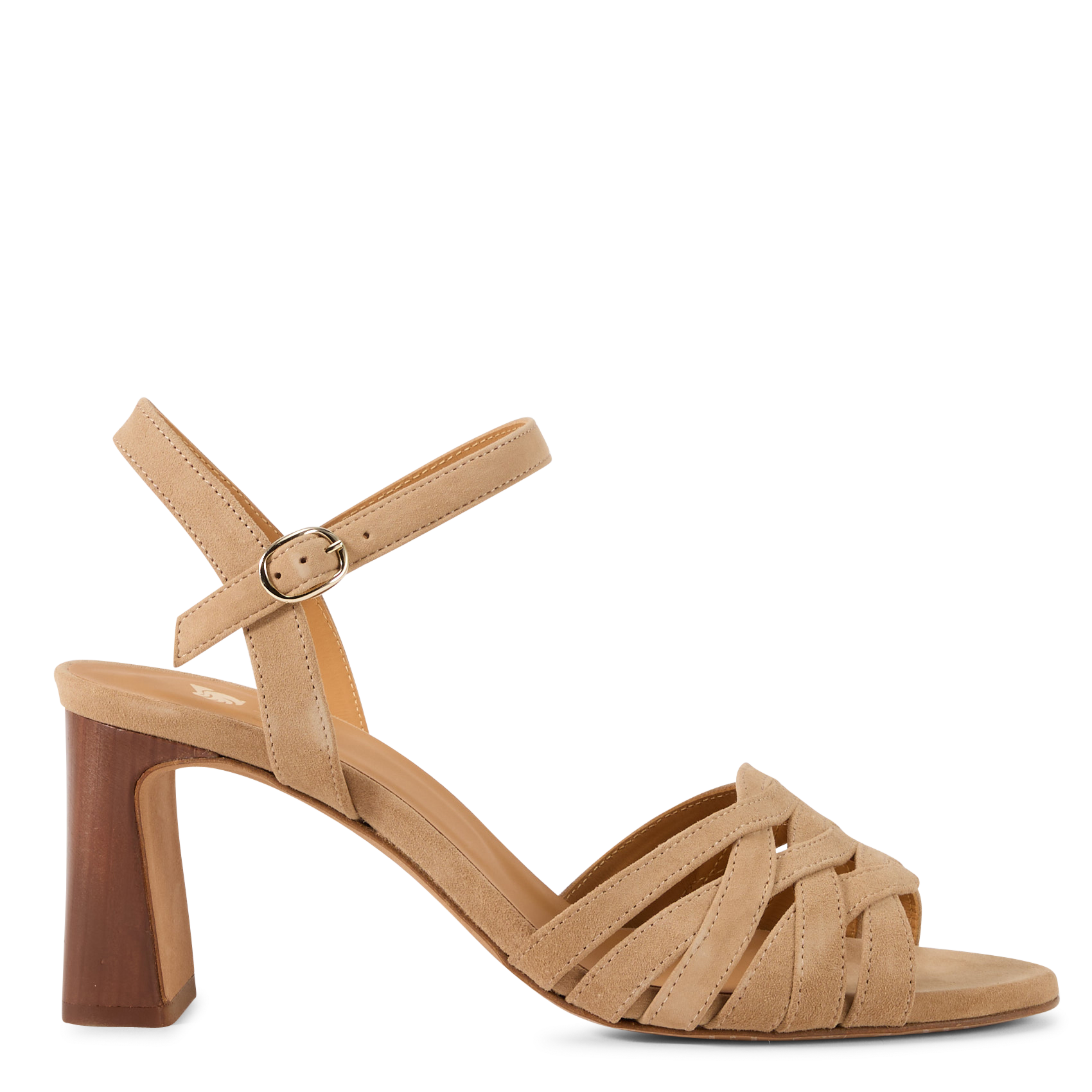 Sandales à talon en cuir BOBBIES Beige