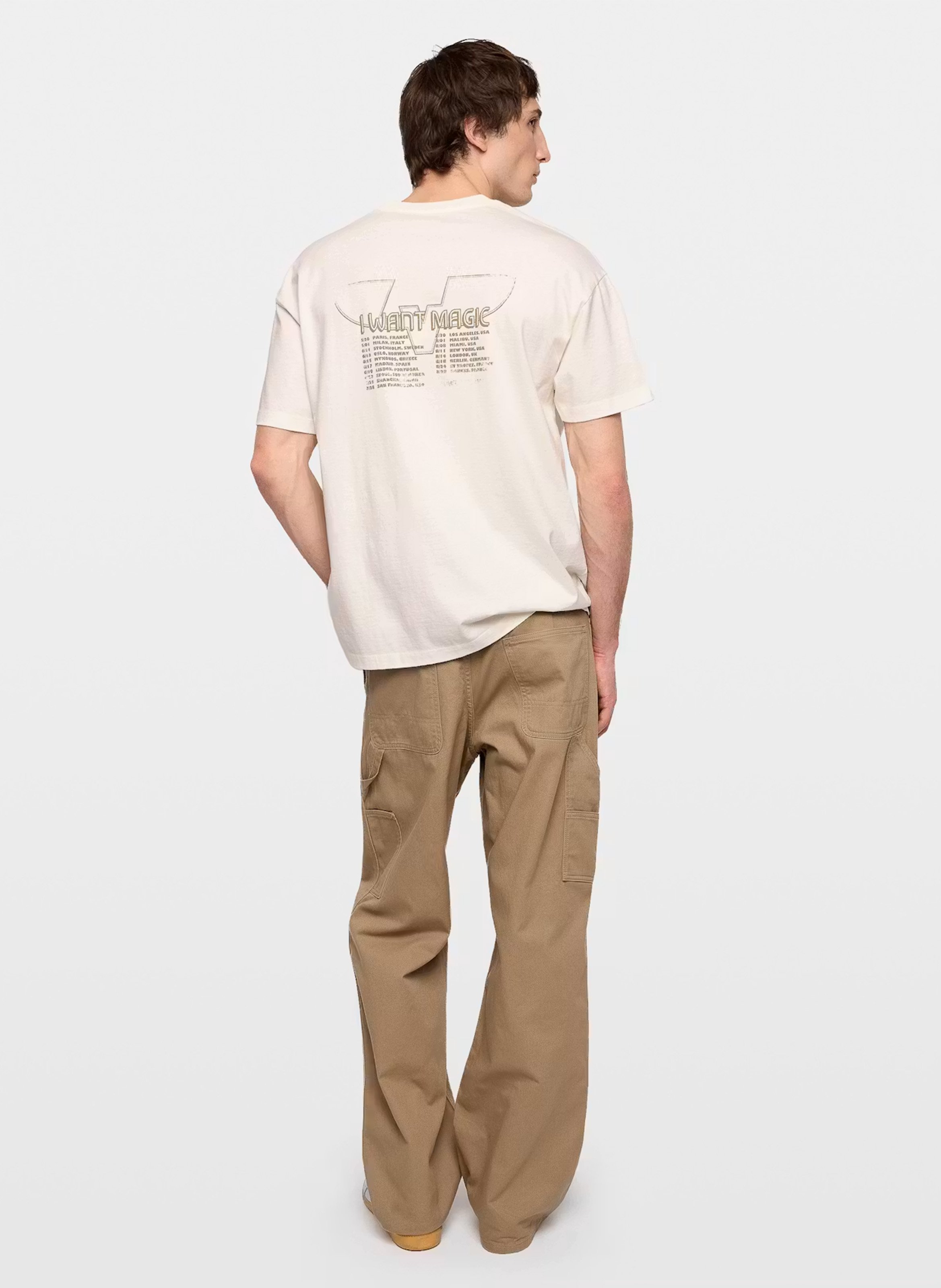 Gerade geschnittenes Rundhals-T-Shirt aus Bio-Baumwolle mit Siebdruck ZADIG&VOLTAIRE Weiss