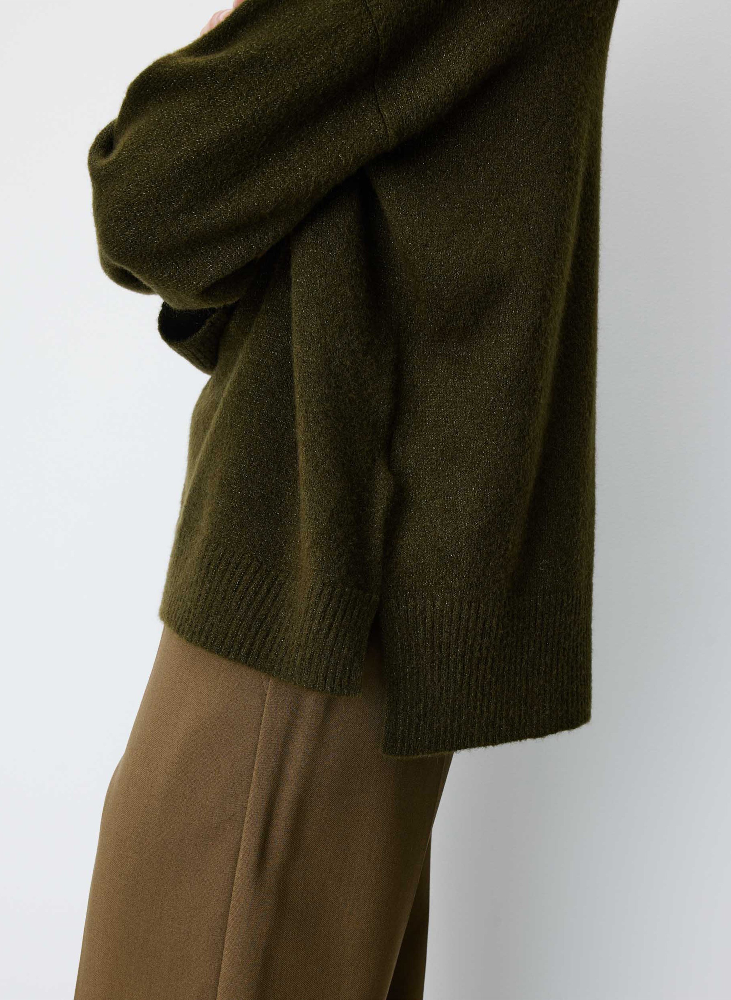 Oversized gebreide trui met V-hals GRACE ET MILA Groen