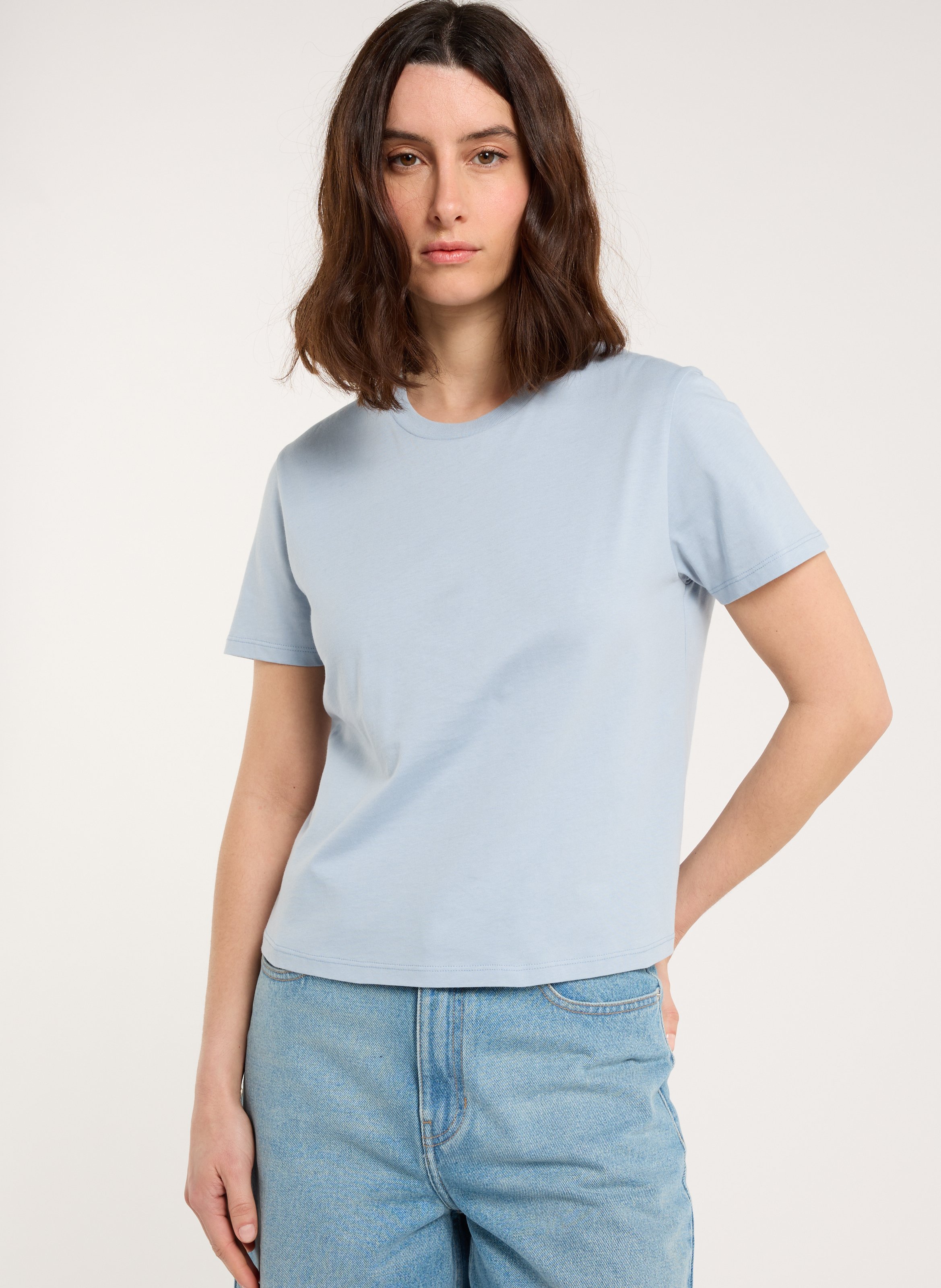 Baumwoll-Pullover mit Rundhalsausschnitt SAISON 1865 Blau