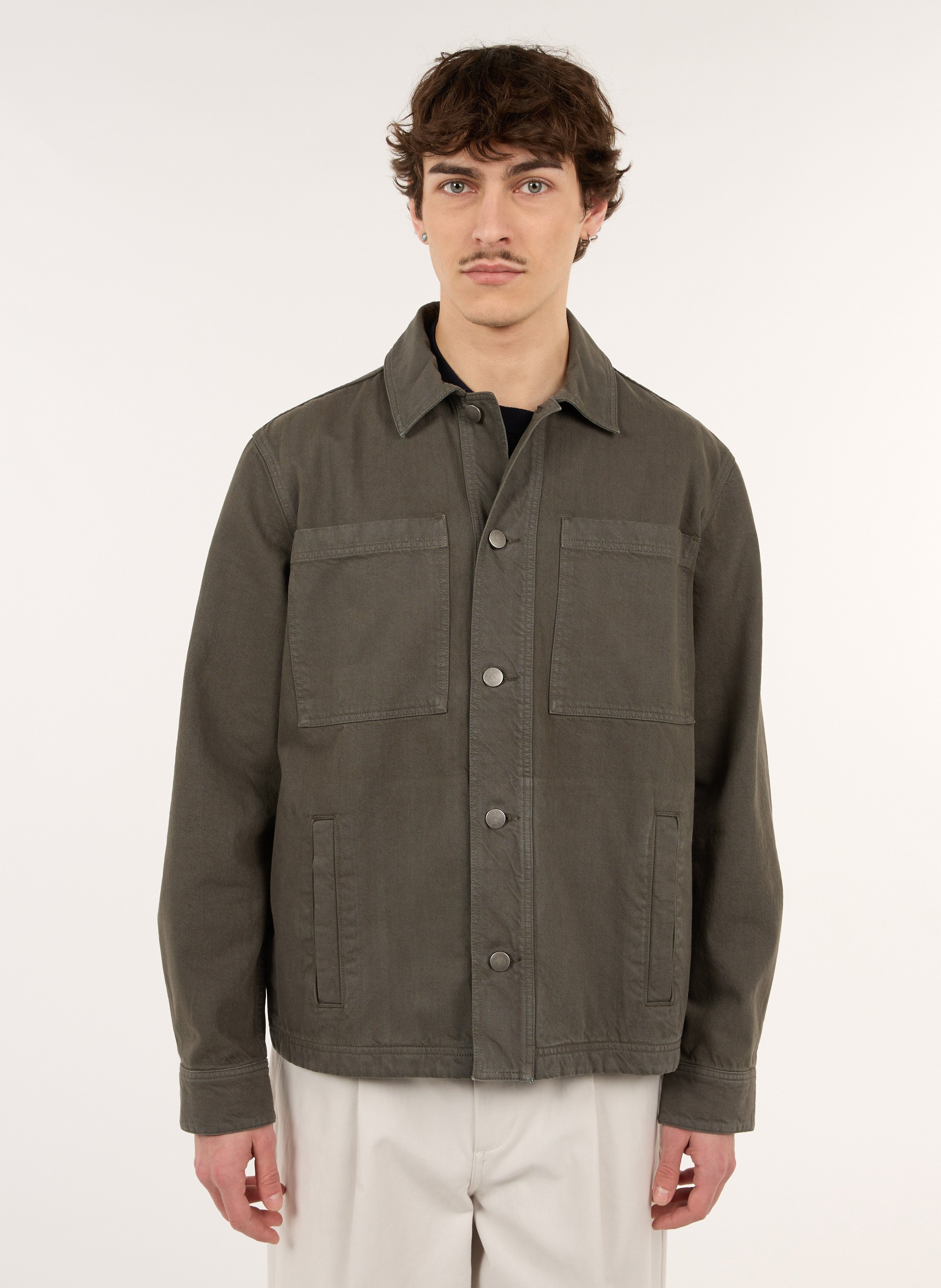 Oversize-Baumwolljacke mit klassischem Kragen SAISON 1865 Khaki