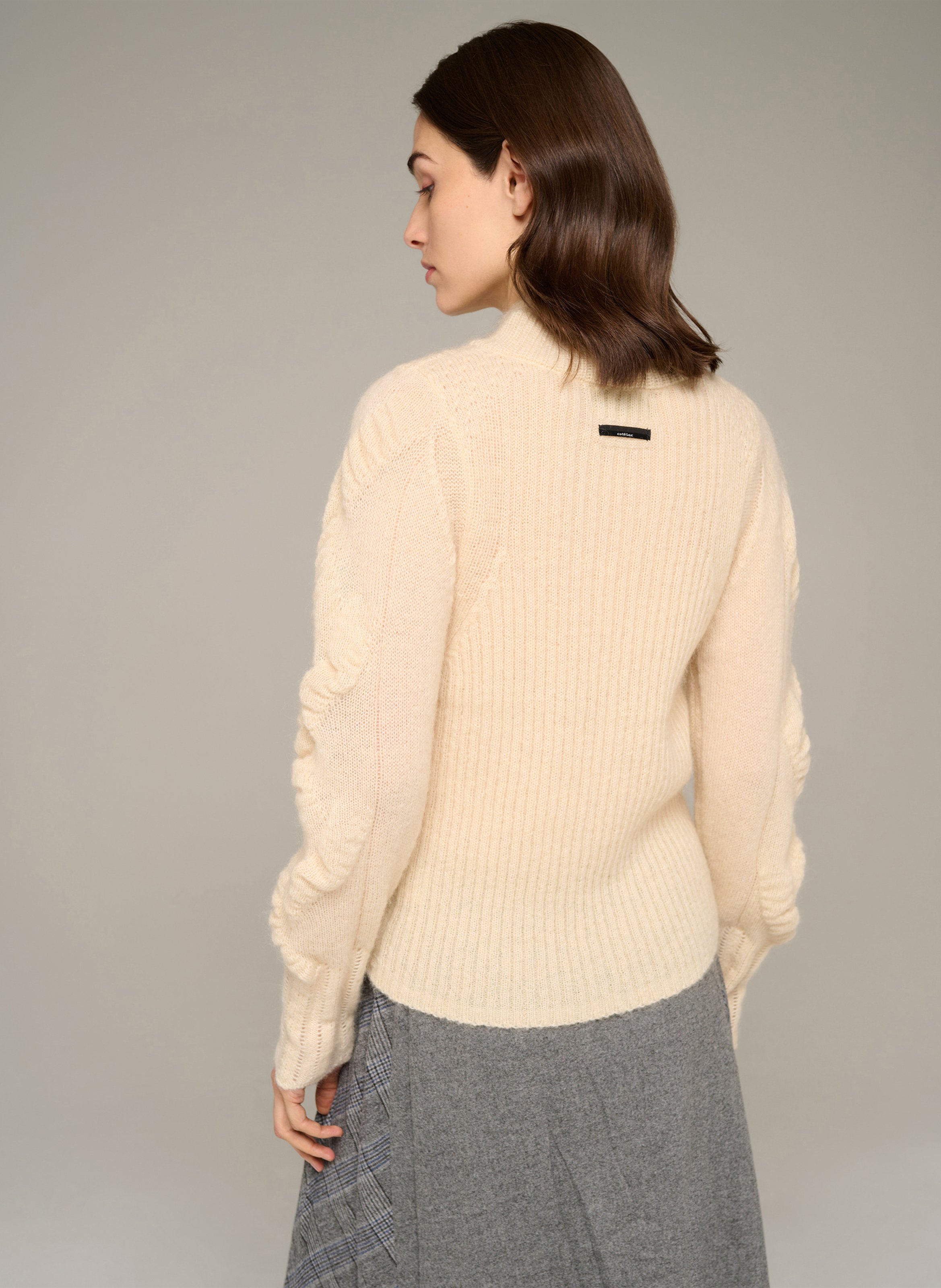 Pull droit en laine mélangée COTELAC Beige
